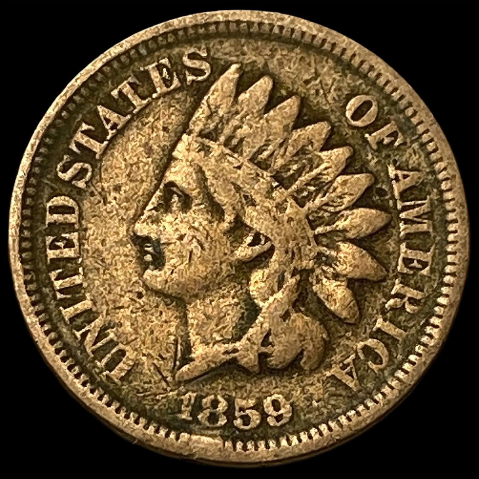 1859 Copper-Nickel Indian Head Cent LIGHTLY CIRCULATED: 1859 Copper-Nickel Indian Head Cent LIGHTLY CIRCULATED