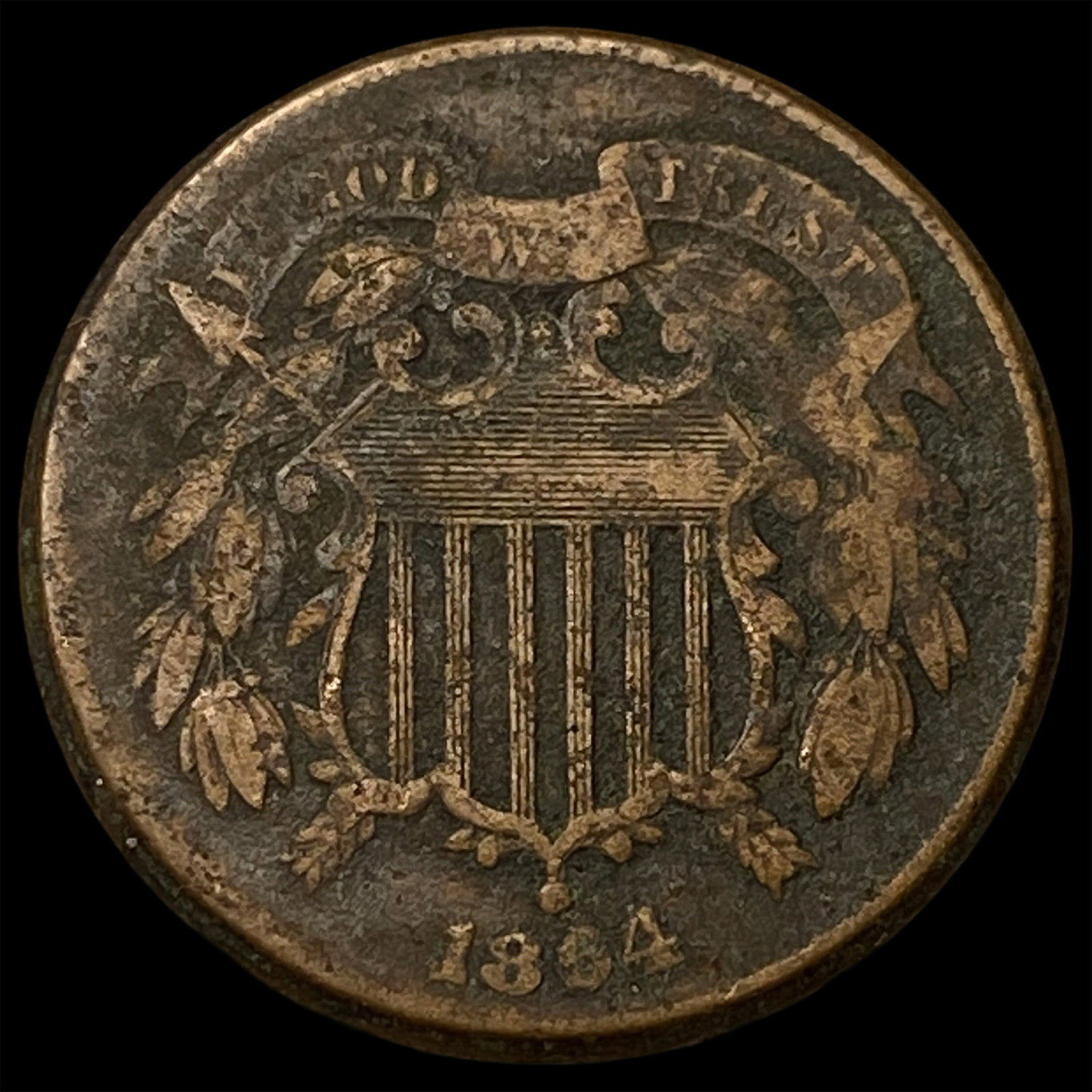 1864 Two-Cent Piece NICELY CIRCULATED: 1864 Two-Cent Piece NICELY CIRCULATED