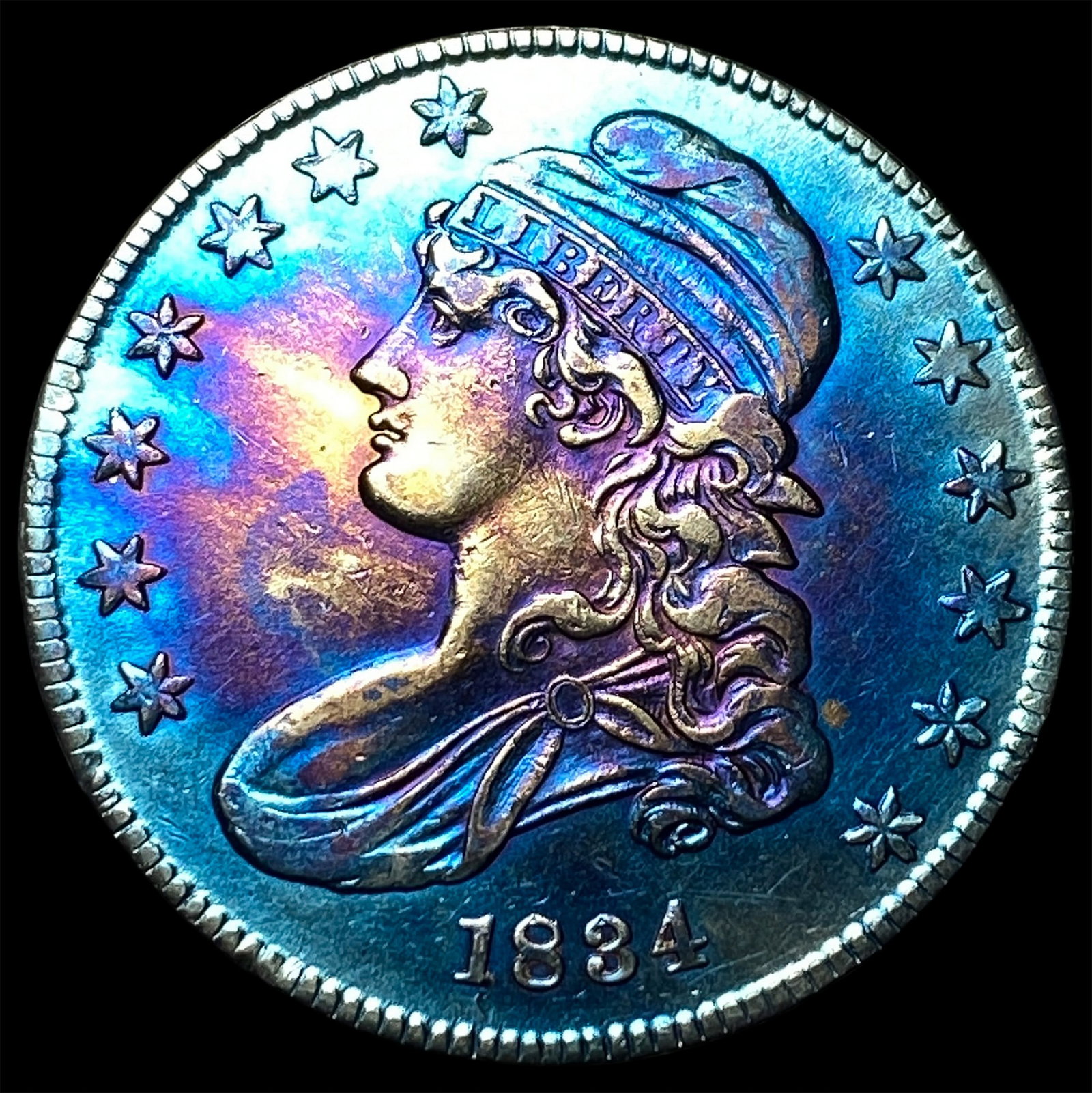 1834 Capped Bust Half Dollar CLOSELY UNCIRCULATED: 1834 Capped Bust Half Dollar CLOSELY UNCIRCULATED