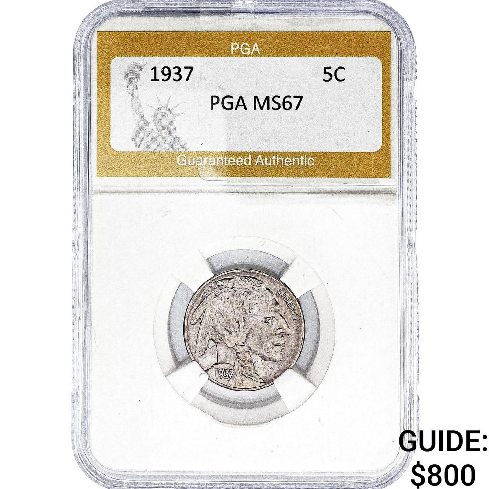 1937 Buffalo Nickel PGA MS67: 1937 Buffalo Nickel PGA MS67