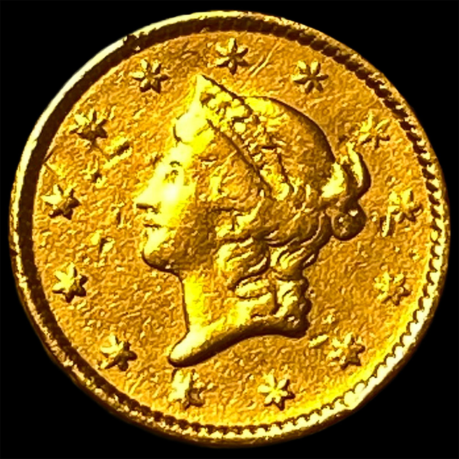 1852 Gold $1 Liberty Head CLOSELY UNCIRCULATED: 1852 Gold $1 Liberty Head CLOSELY UNCIRCULATED