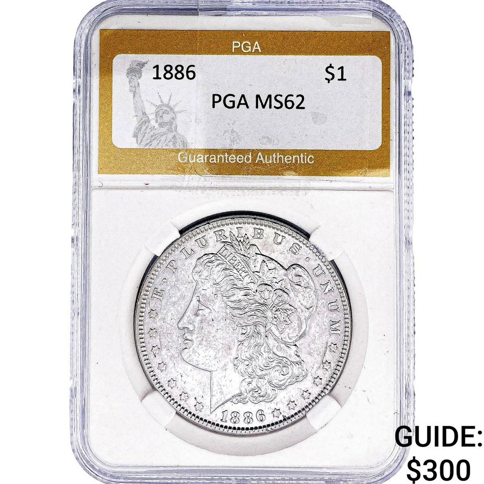 1886 Morgan Silver Dollar PGA MS62: 1886 Morgan Silver Dollar PGA MS62