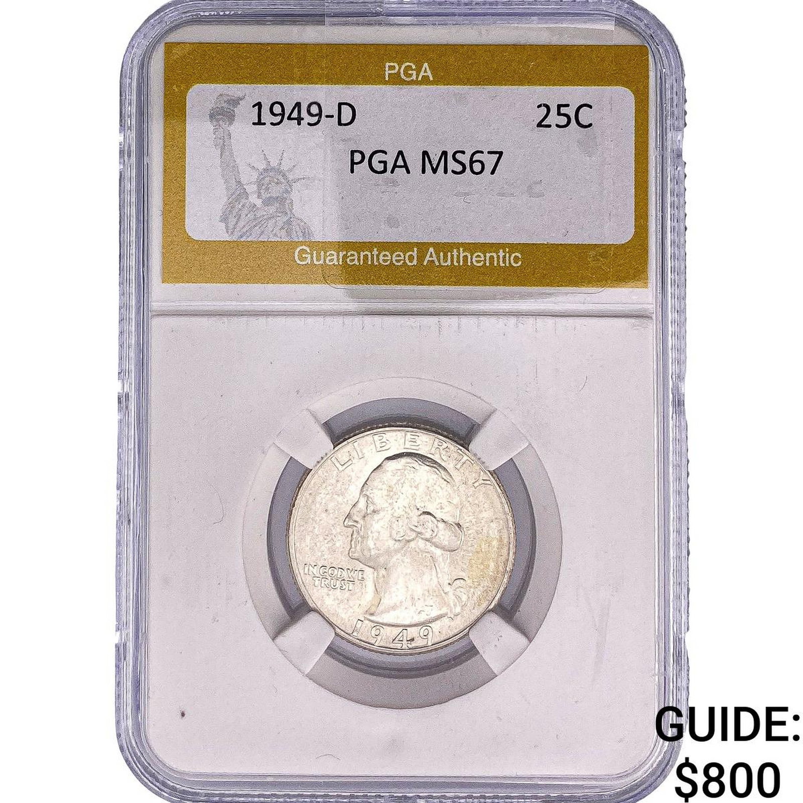 1949-D Washington Silver Quarter PGA MS67: 1949-D Washington Silver Quarter PGA MS67