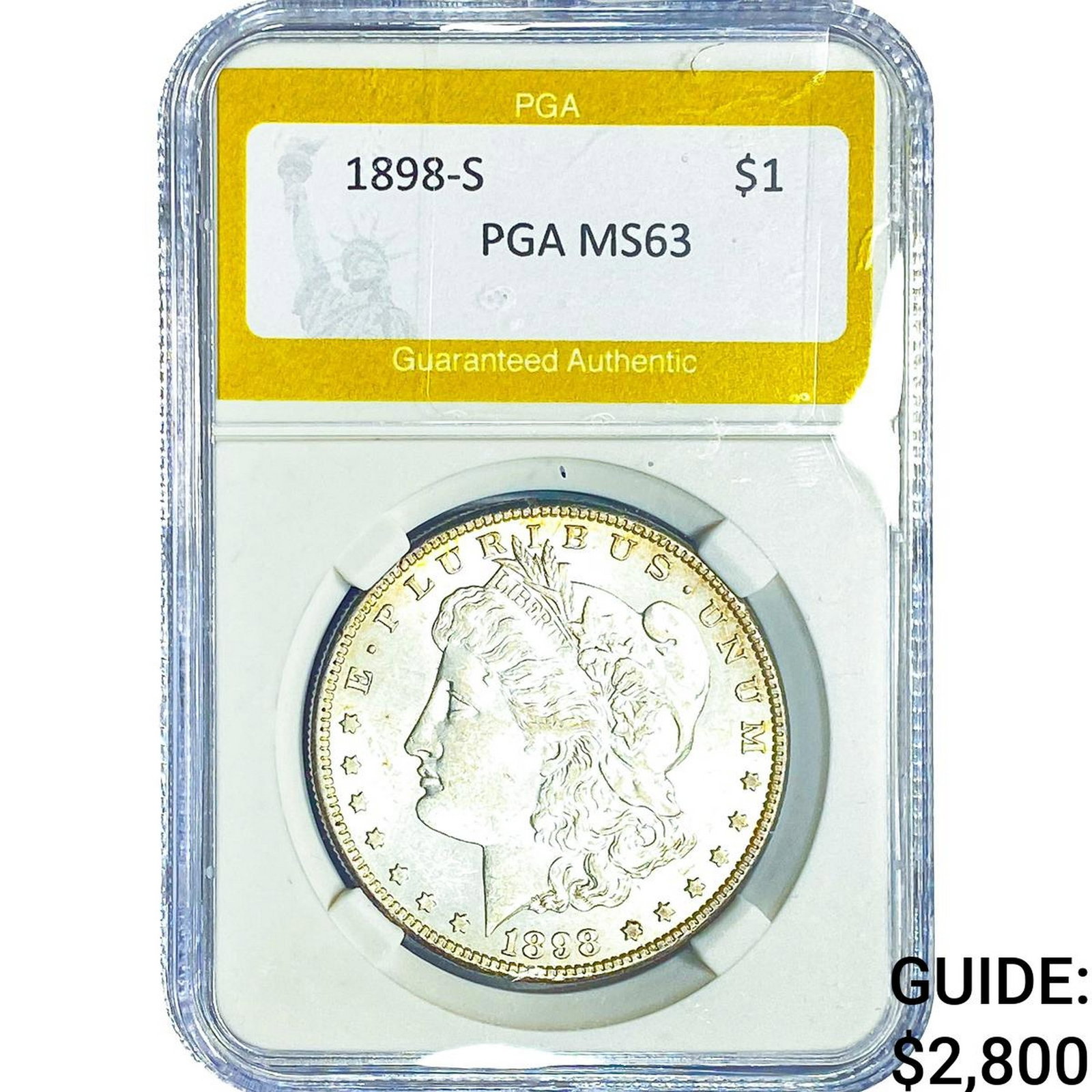 1898-S Morgan Silver Dollar PGA MS63: 1898-S Morgan Silver Dollar PGA MS63