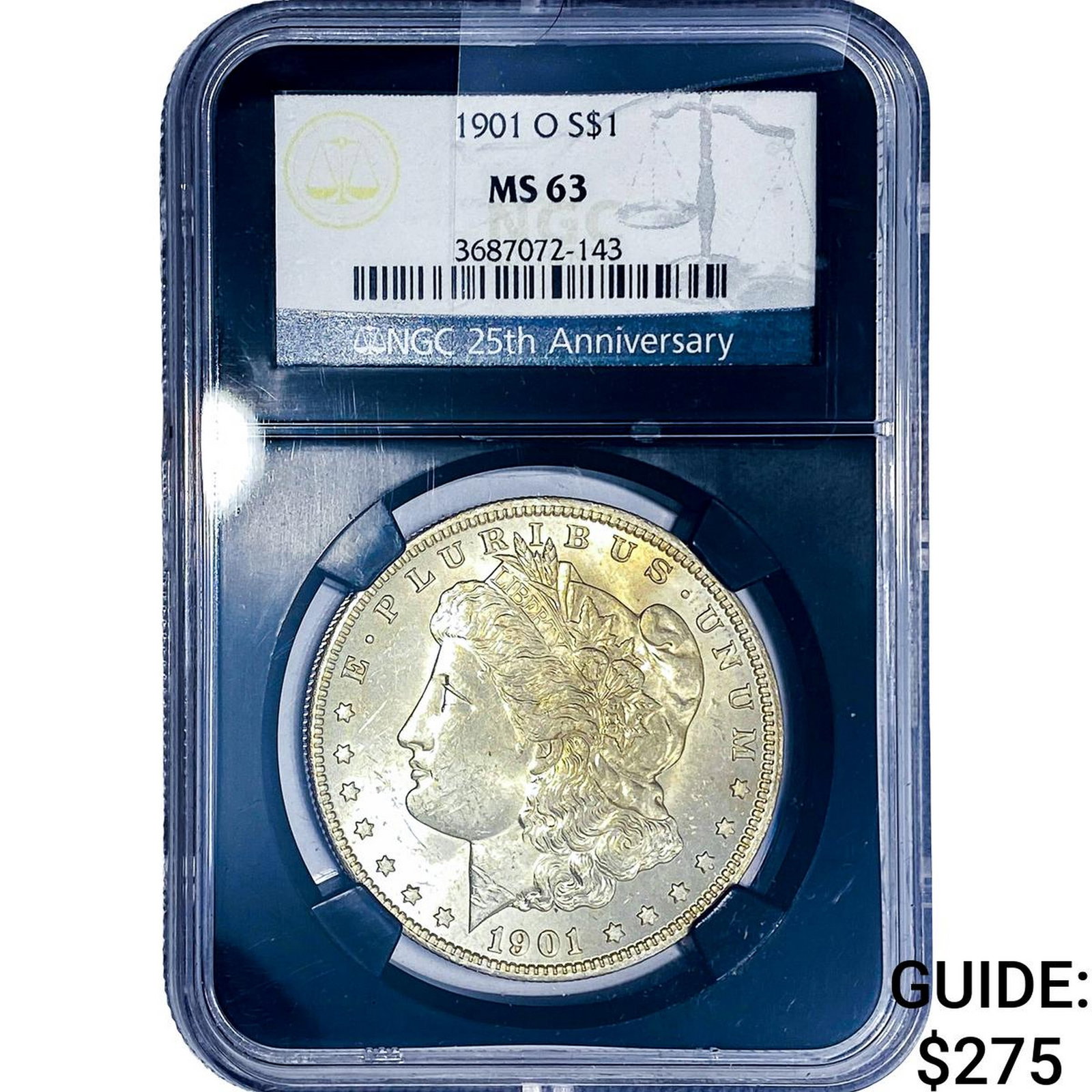 1901-O Morgan Silver Dollar NGC MS63: 1901-O Morgan Silver Dollar NGC MS63