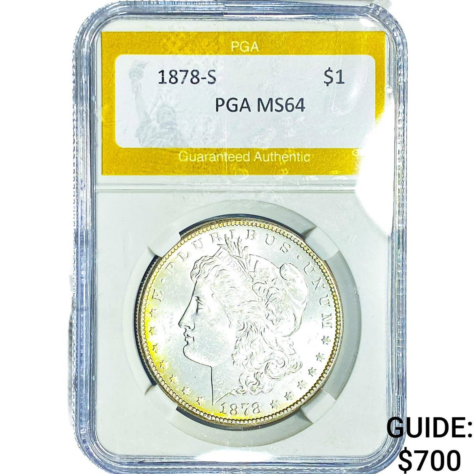 1878-S Morgan Silver Dollar PGA MS64: 1878-S Morgan Silver Dollar PGA MS64