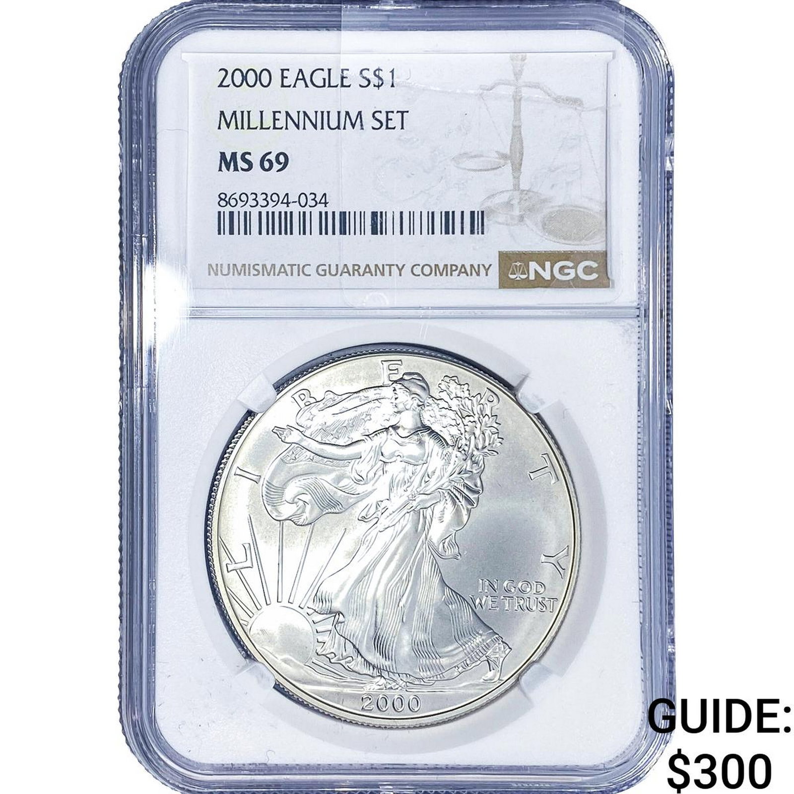 2000 Silver Eagle NGC MS69 (1 of 2)