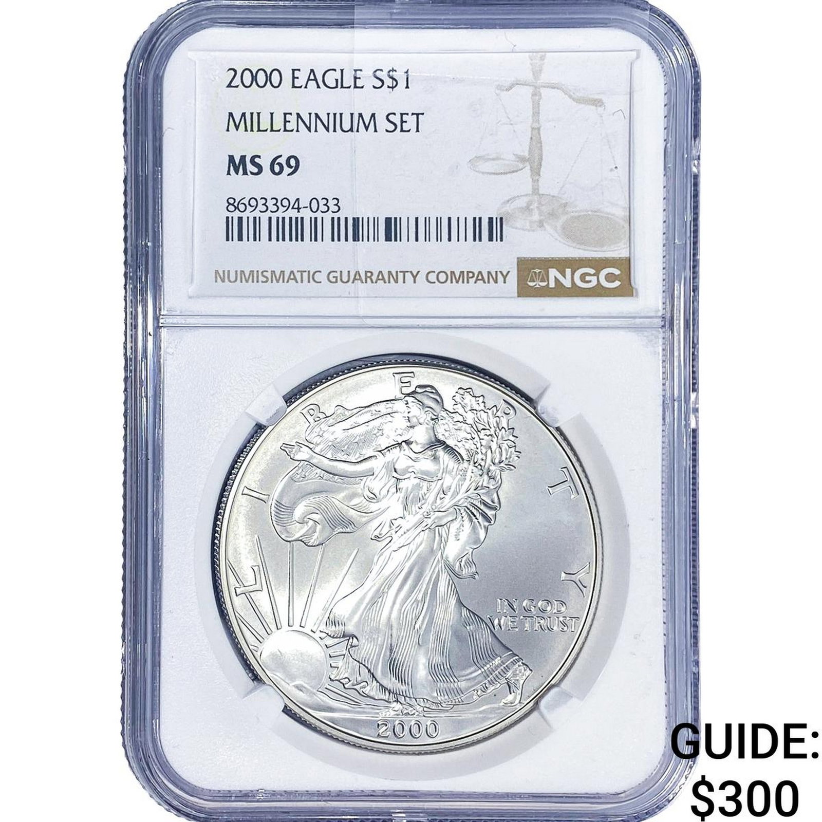 2000 Silver Eagle NGC MS69 (1 of 2)