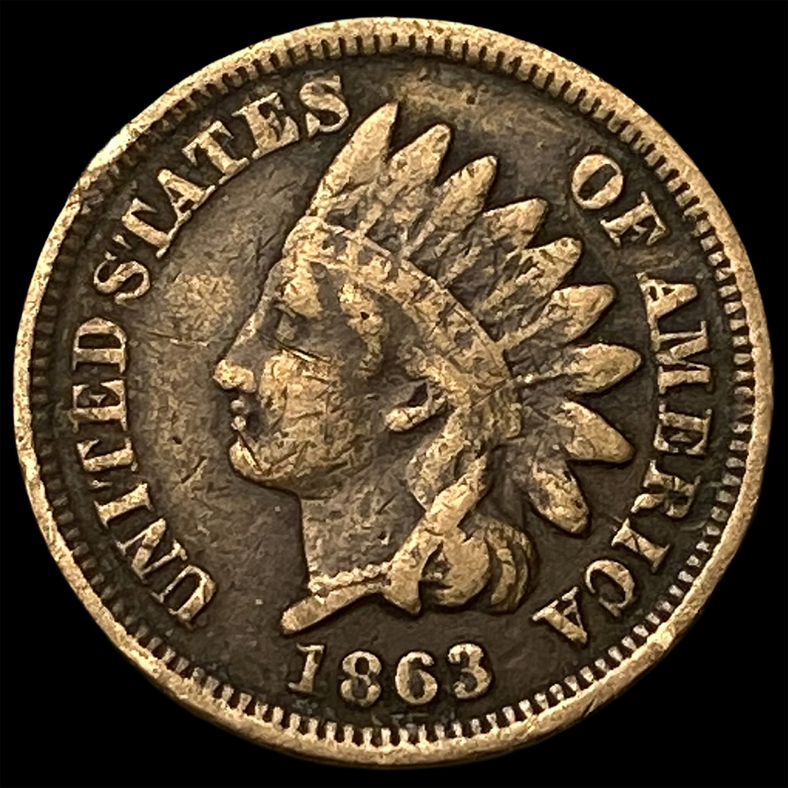1863 Indian Head Cent LIGHTLY CIRCULATED (1 of 2)