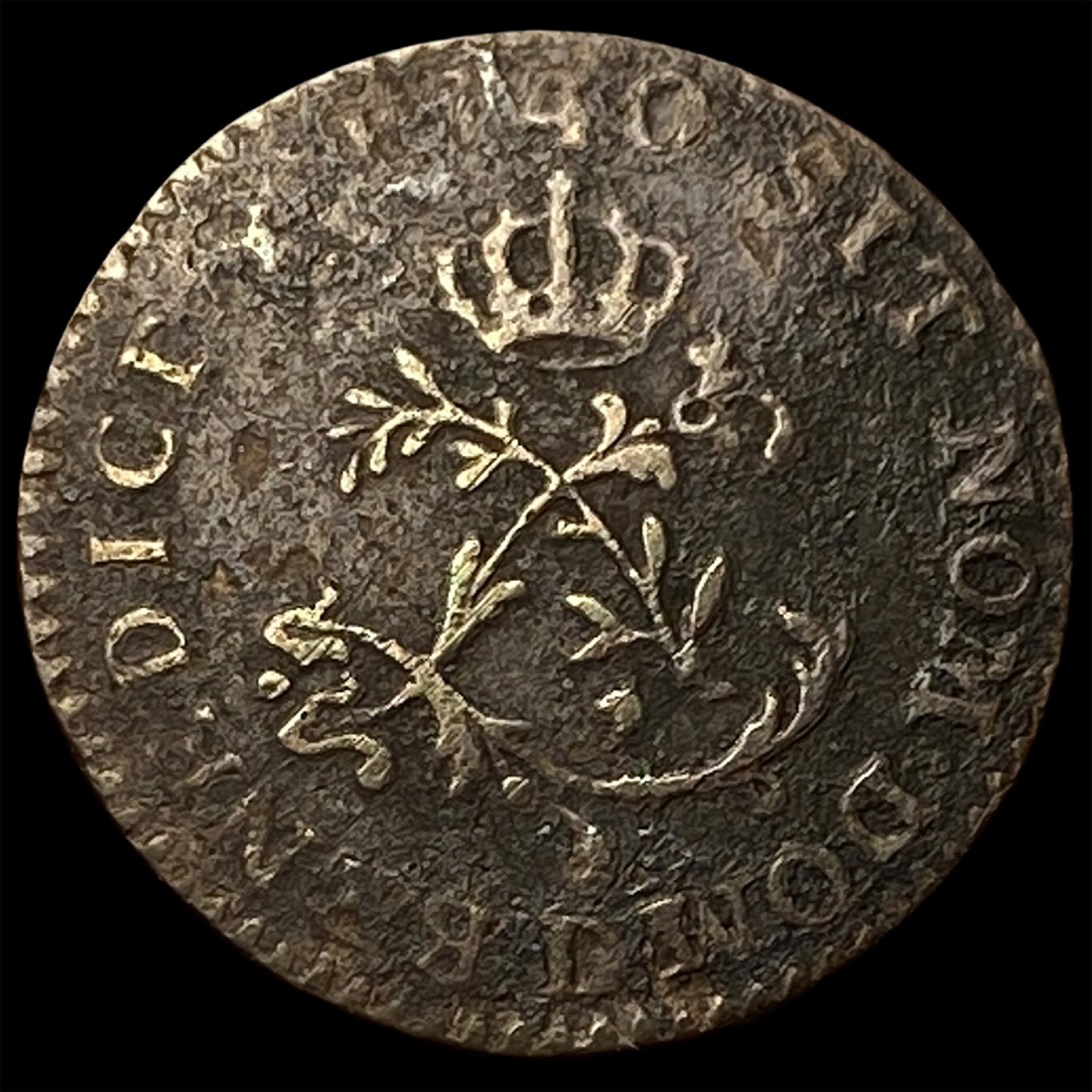French 1711-B Billon 1/12 Louis XV Rouen Mint NEARLY UNCIRCULATED (1 of 2)