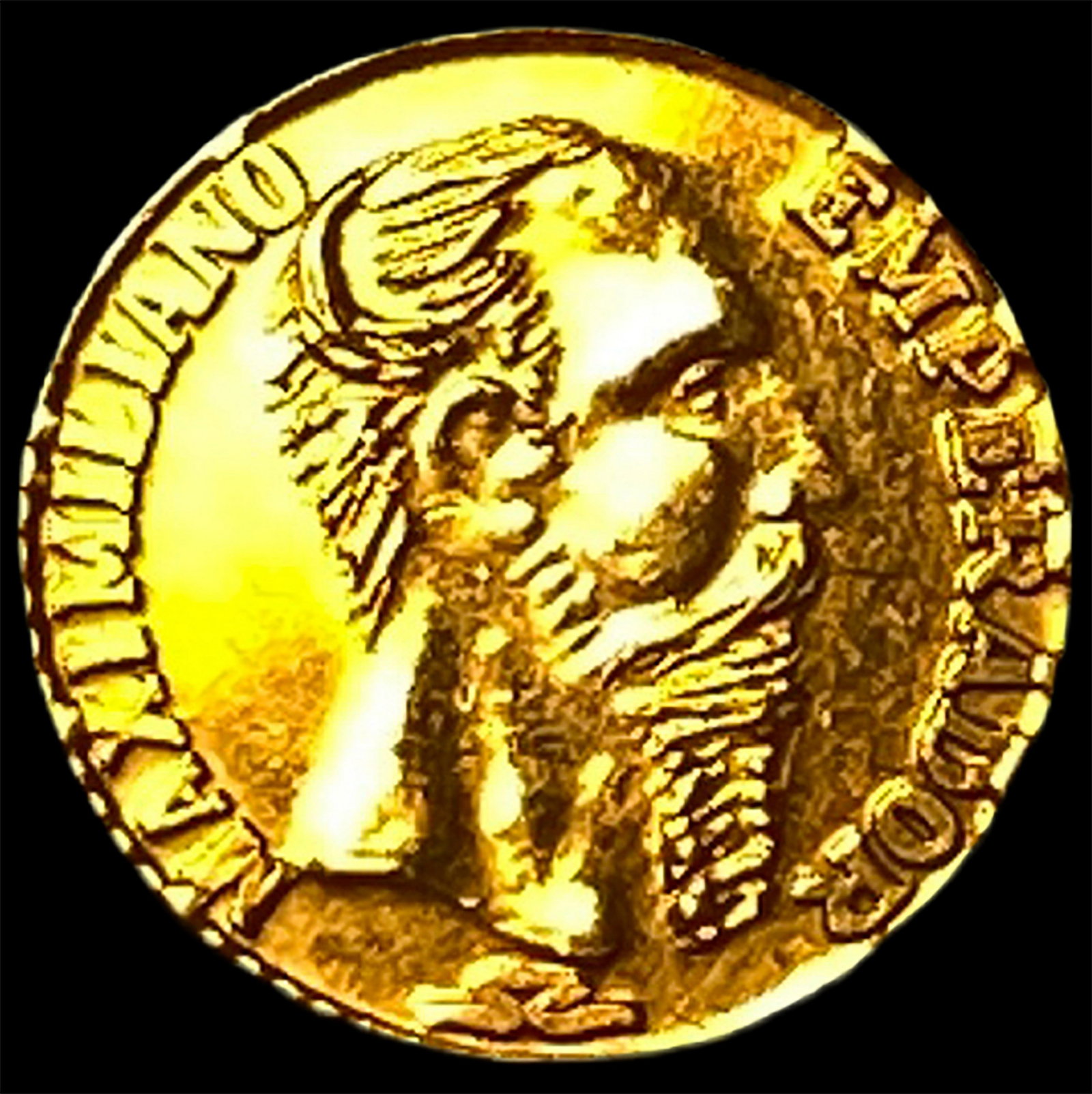 1865 Mexico Maximilian Gold 20 Pesos HIGH GRADE: 1865 Mexico Maximilian Gold 20 Pesos HIGH GRADE
