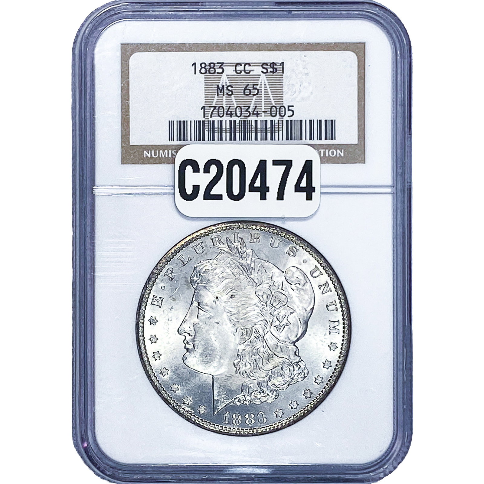 1883-CC Morgan Silver Dollar NGC MS65 (1 of 2)