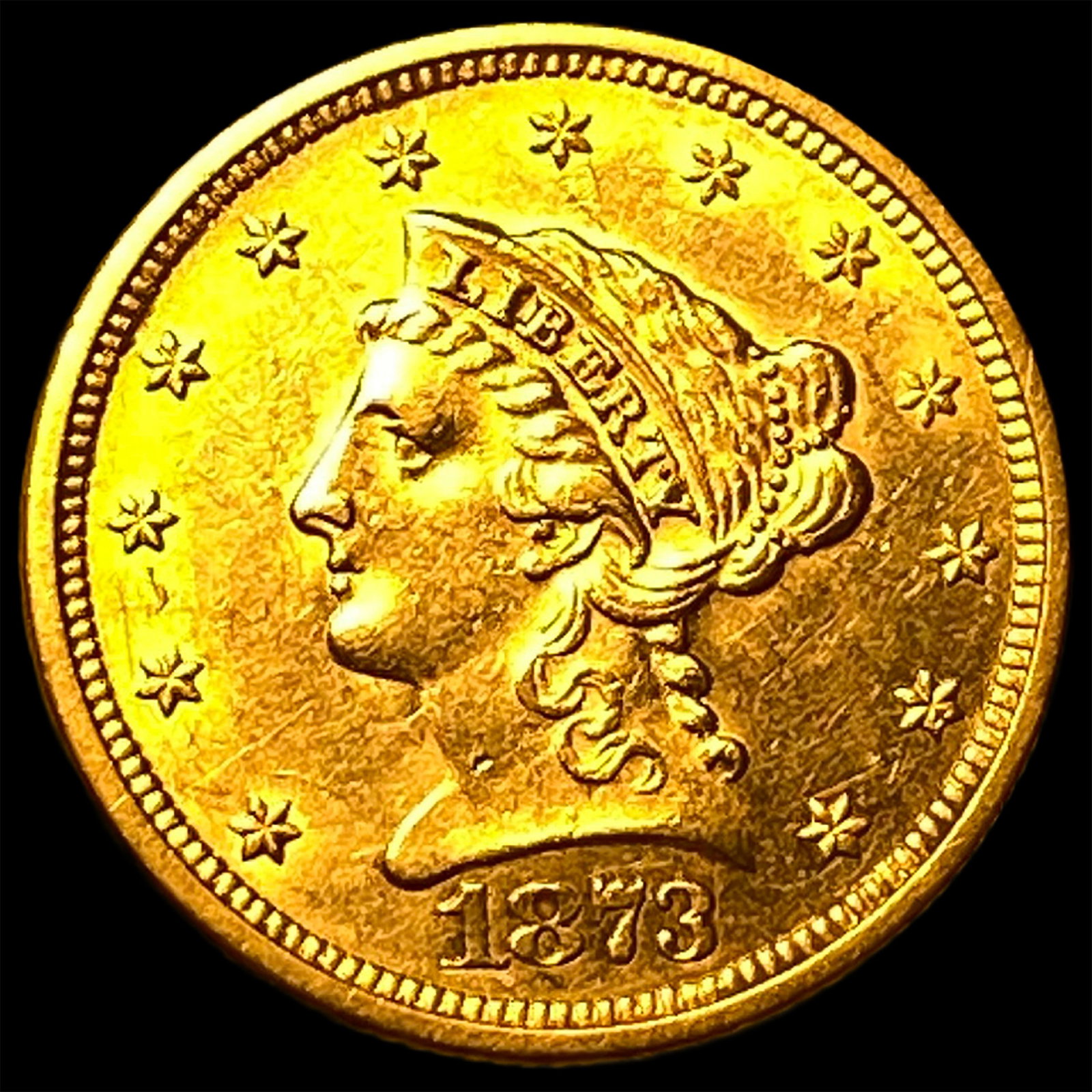 1873 Gold $2.50 Liberty Head Quarter Eagle UNCIRCULATED: 1873 Gold $2.50 Liberty Head Quarter Eagle UNCIRCULATED