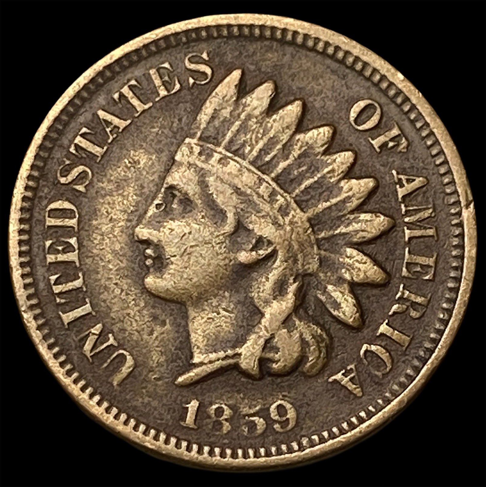 1859 Indian Head Cent ABOUT UNCIRCULATED (1 of 2)