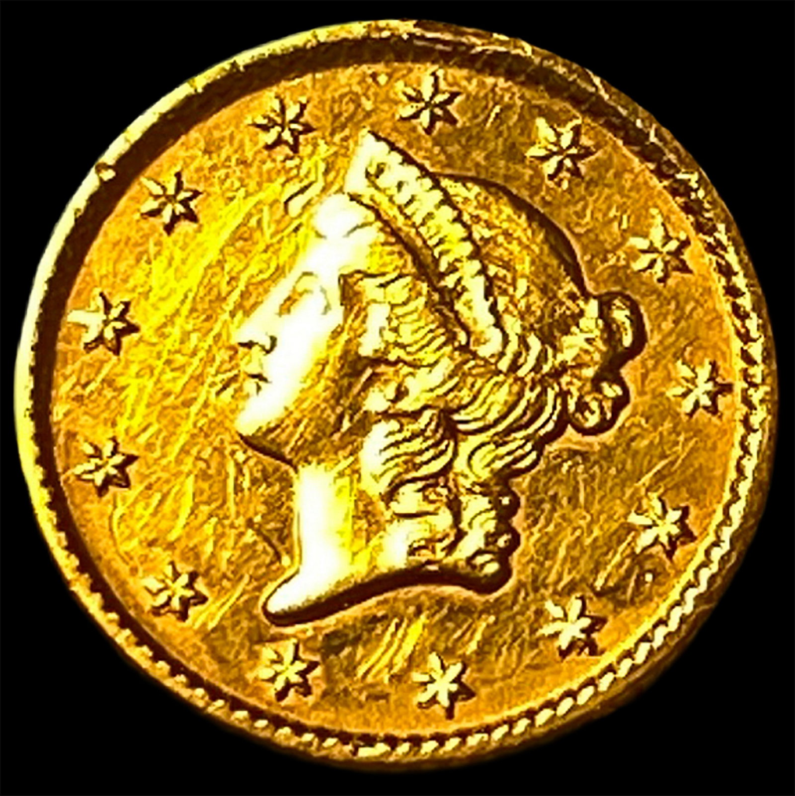1853 Gold $1 Liberty Head UNCIRCULATED (1 of 2)
