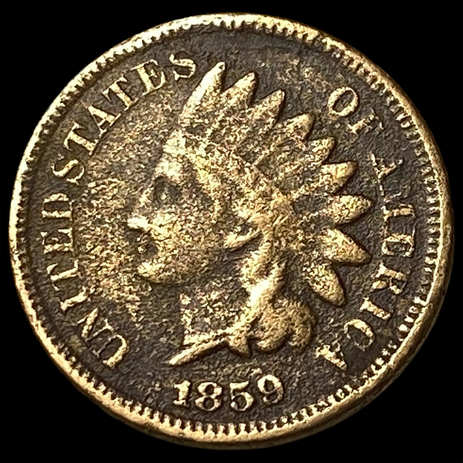 1859 Indian Head Cent NEARLY UNCIRCULATED: 1859 Indian Head Cent NEARLY UNCIRCULATED