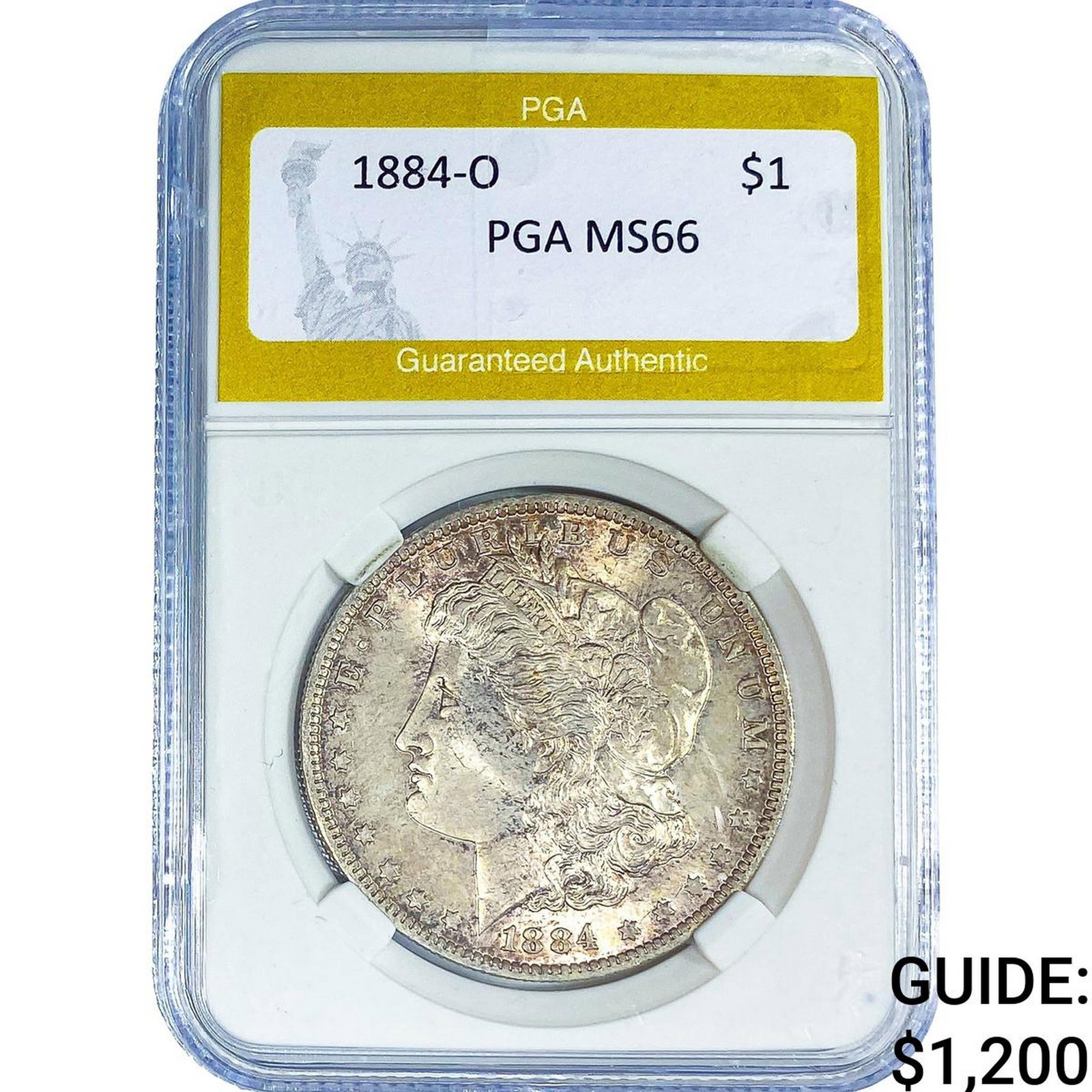 1884-O Morgan Silver Dollar PGA MS66: 1884-O Morgan Silver Dollar PGA MS66
