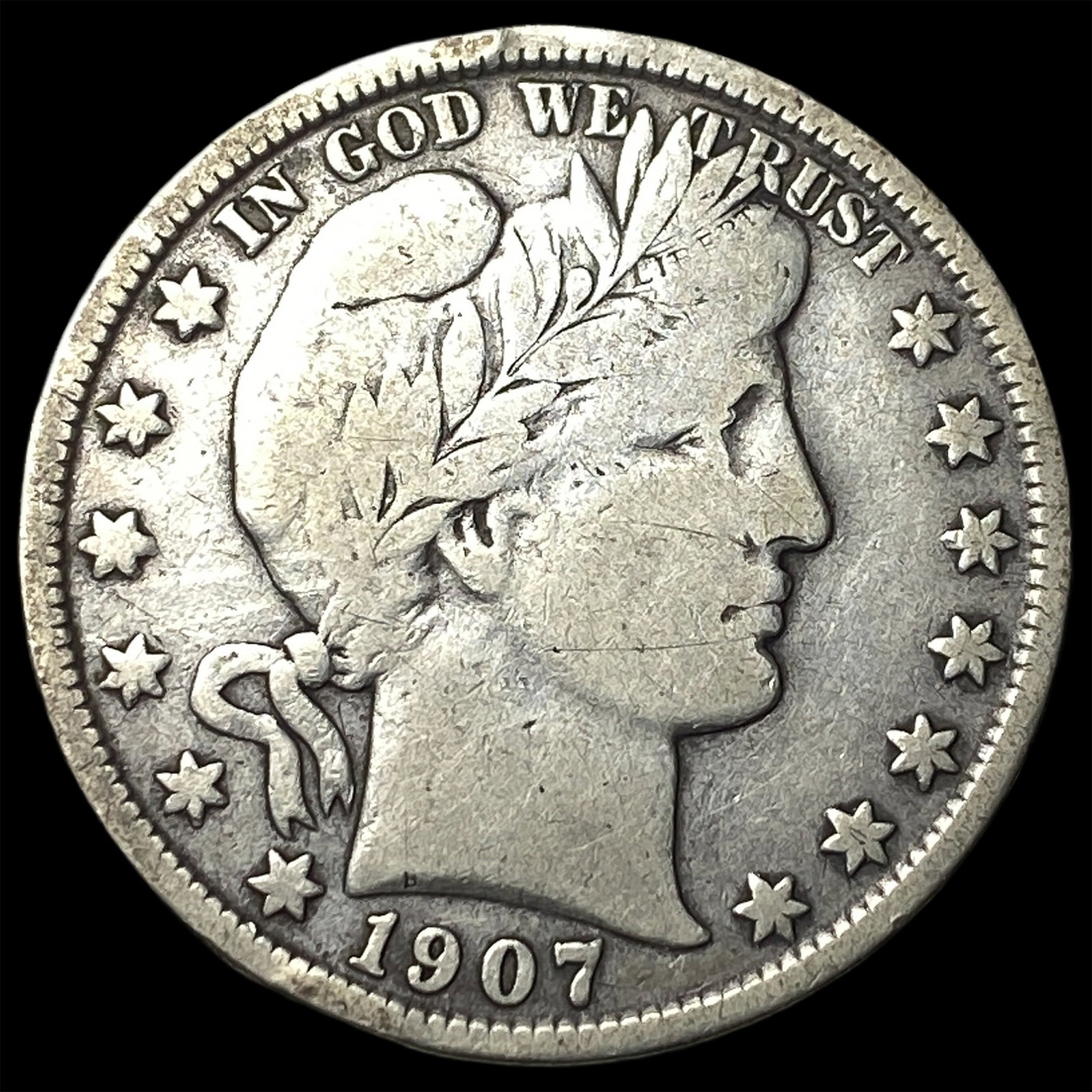 1907-S Silver Barber Half Dollar LIGHTLY CIRCULATED (1 of 2)