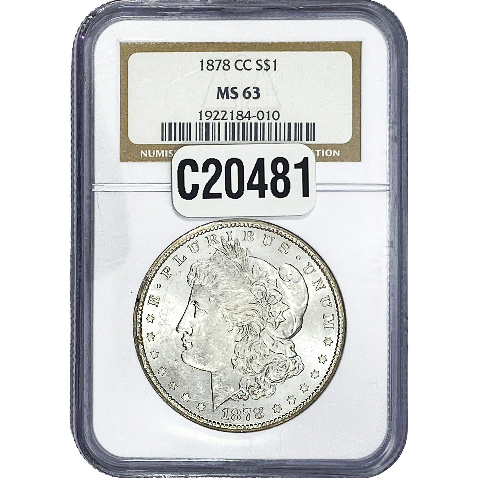 1878-CC Morgan Silver Dollar NGC MS63: 1878-CC Morgan Silver Dollar NGC MS63