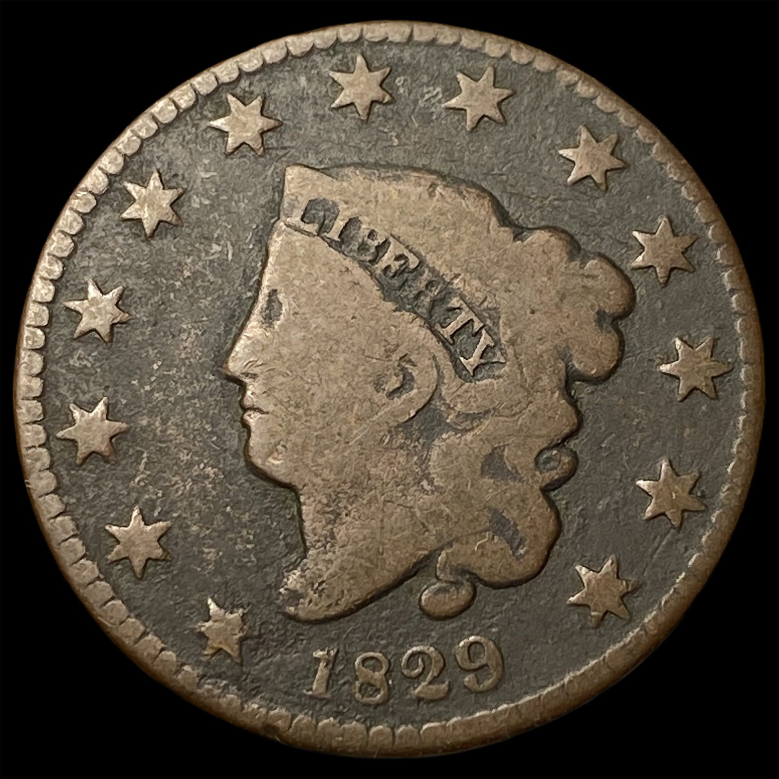 1829 Coronet Head Large Cent LIGHTLY CIRCULATED: 1829 Coronet Head Large Cent LIGHTLY CIRCULATED
