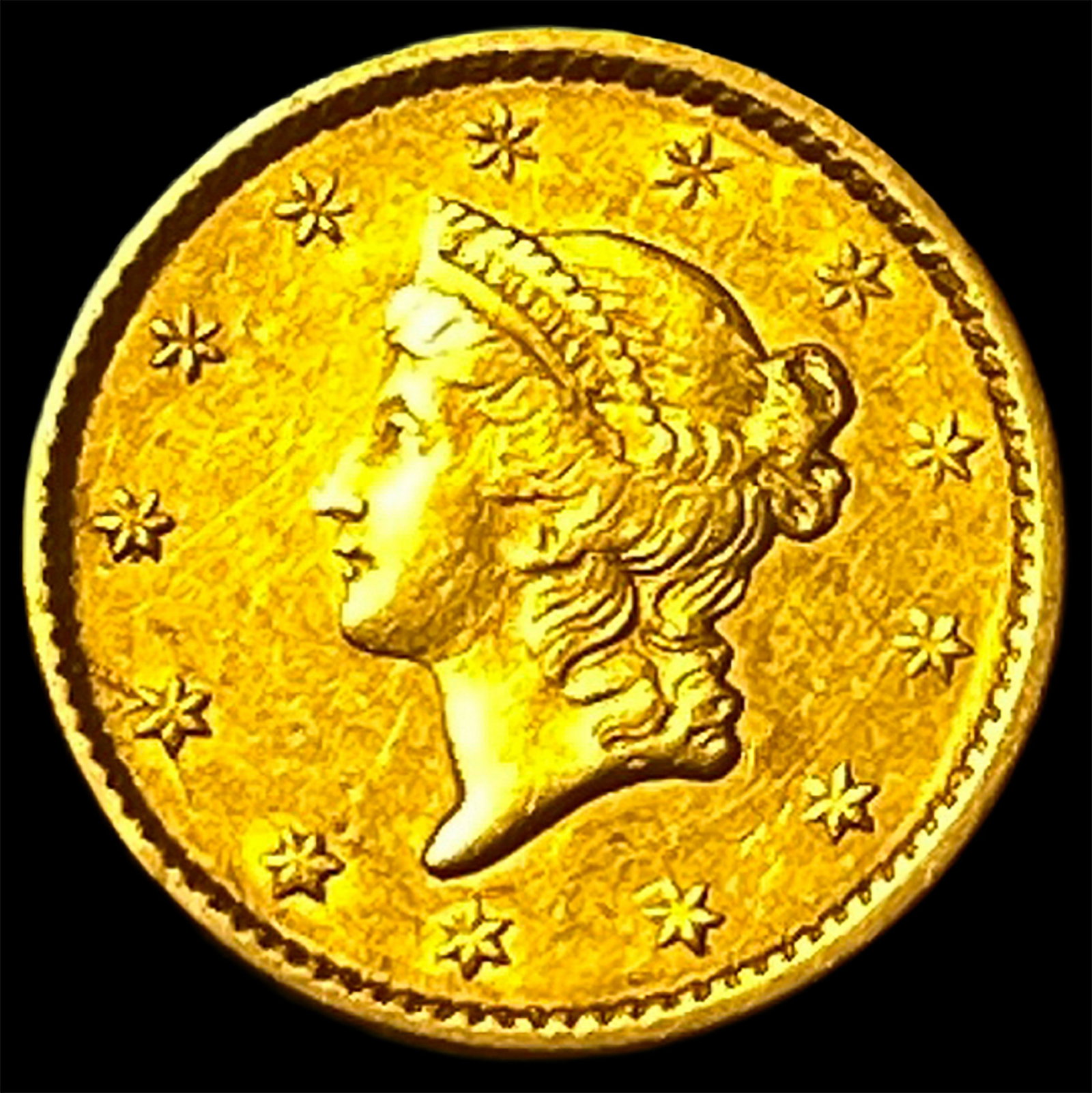 1851 Gold $1 Type 1 CLOSELY UNCIRCULATED: 1851 Gold $1 Type 1 CLOSELY UNCIRCULATED