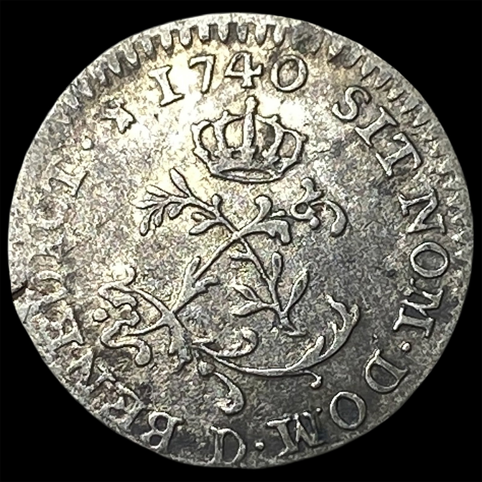 1740 France Silver 1 Sol (Louis XV) LIGHTLY CIRCULATED: 1740 France Silver 1 Sol (Louis XV) LIGHTLY CIRCULATED