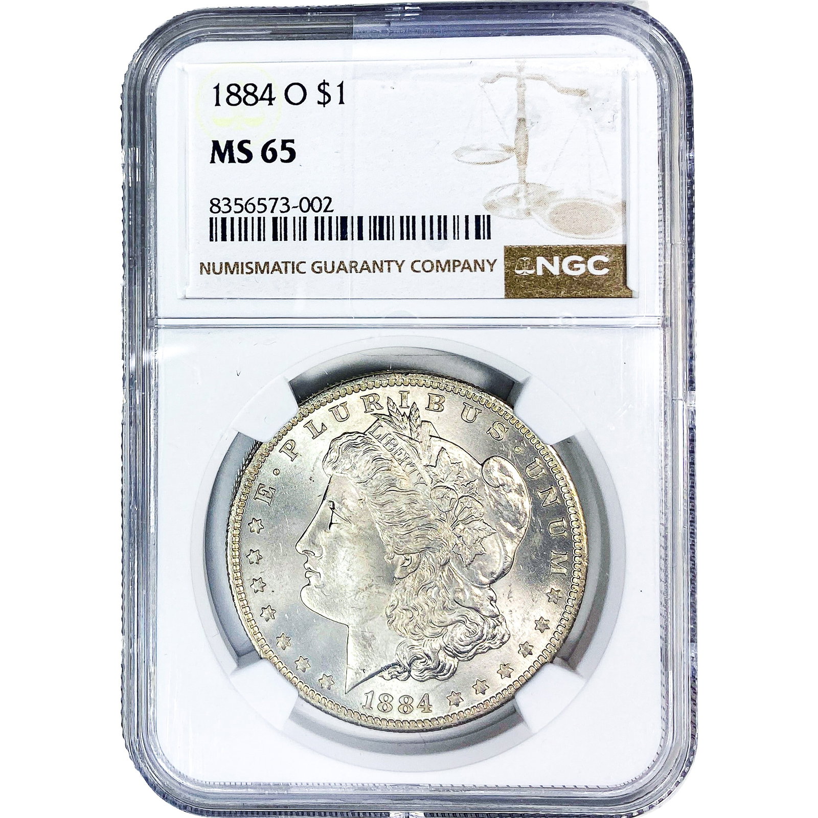 1884-O Morgan Silver Dollar NGC MS65: 1884-O Morgan Silver Dollar NGC MS65