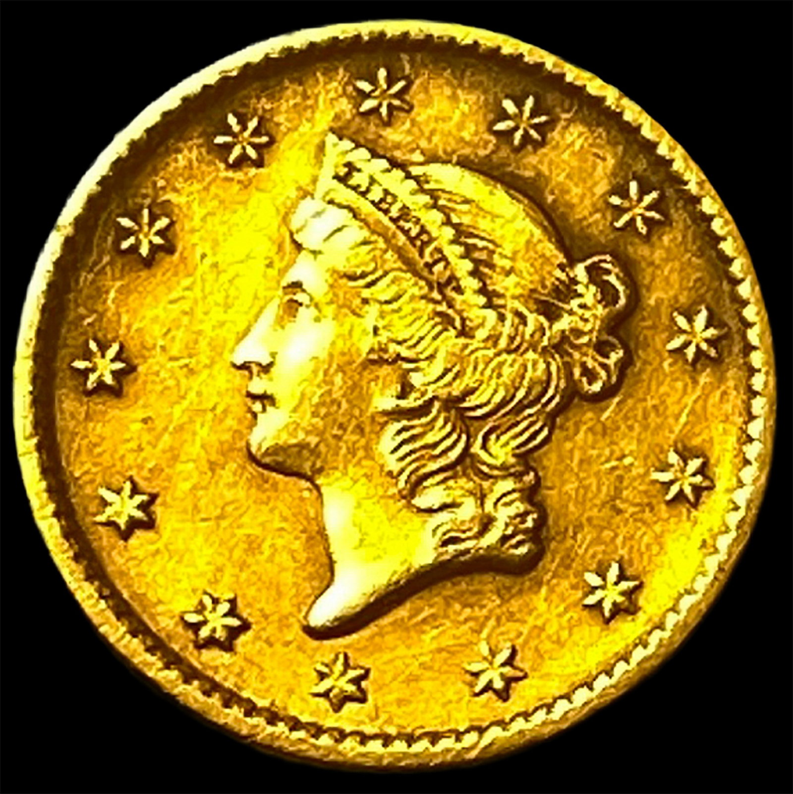 1853 Gold $1 Type 1 NEARLY UNCIRCULATED: 1853 Gold $1 Type 1 NEARLY UNCIRCULATED