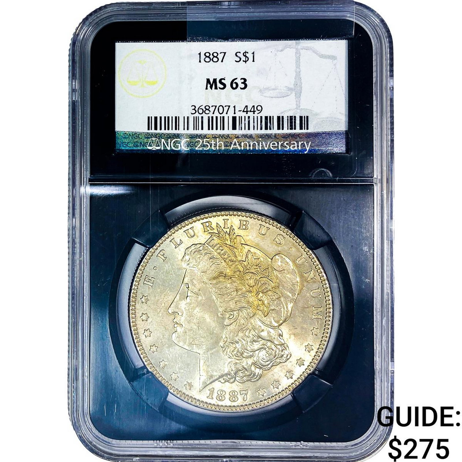 1887 Morgan Silver Dollar NGC MS63: 1887 Morgan Silver Dollar NGC MS63