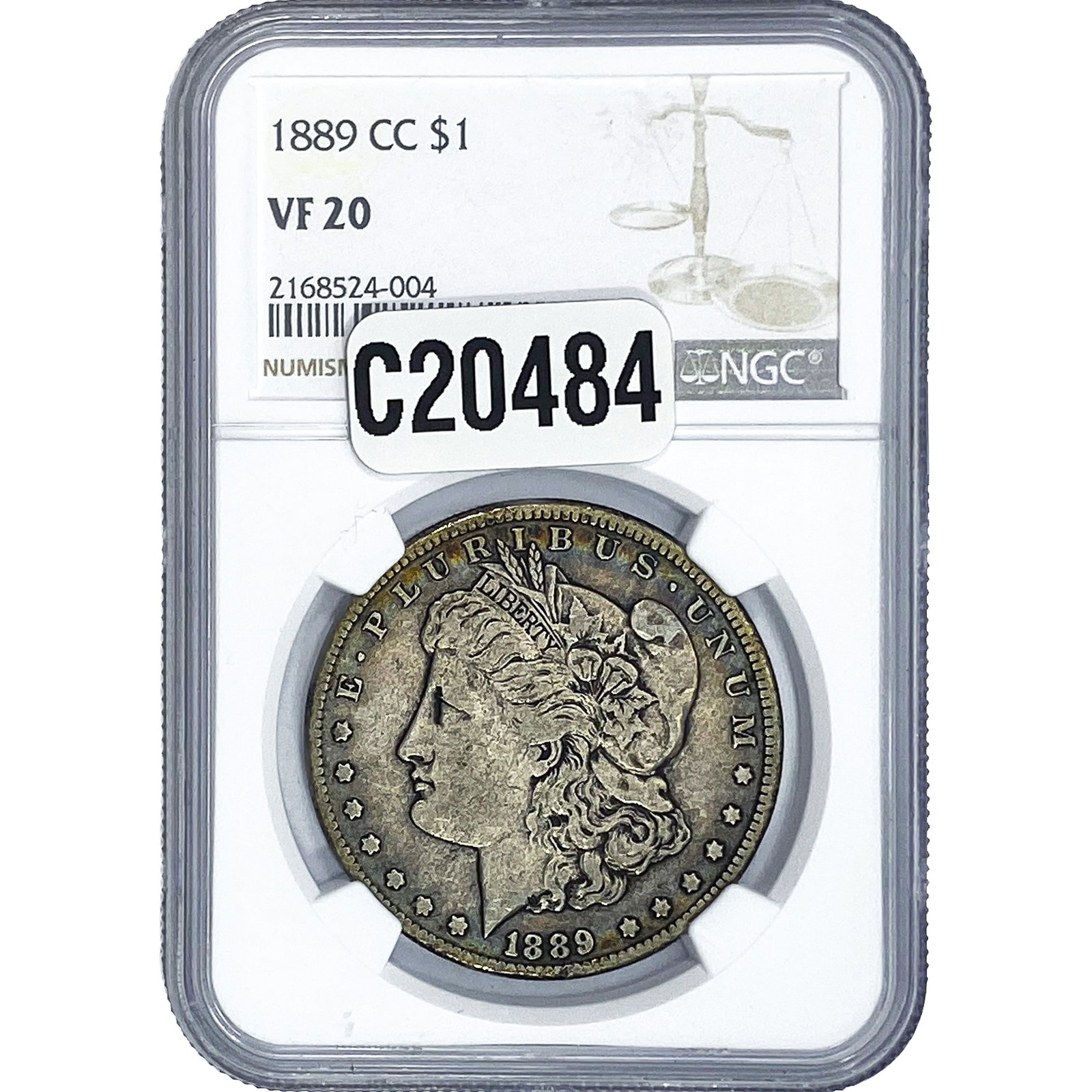 1889-CC Morgan Silver Dollar NGC VF20: 1889-CC Morgan Silver Dollar NGC VF20
