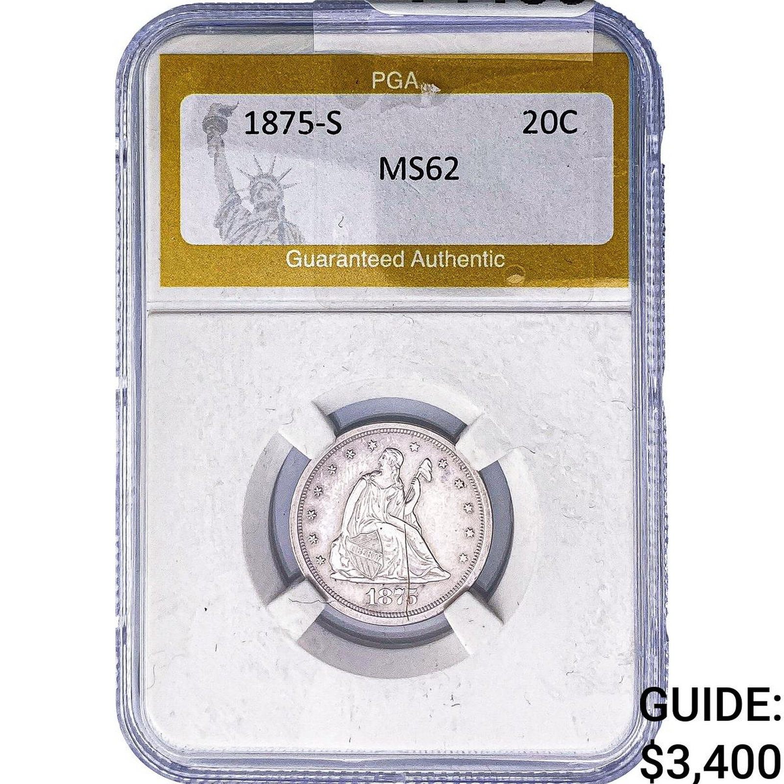 1875-S Twenty Cent Piece PGA MS62 (1 of 2)