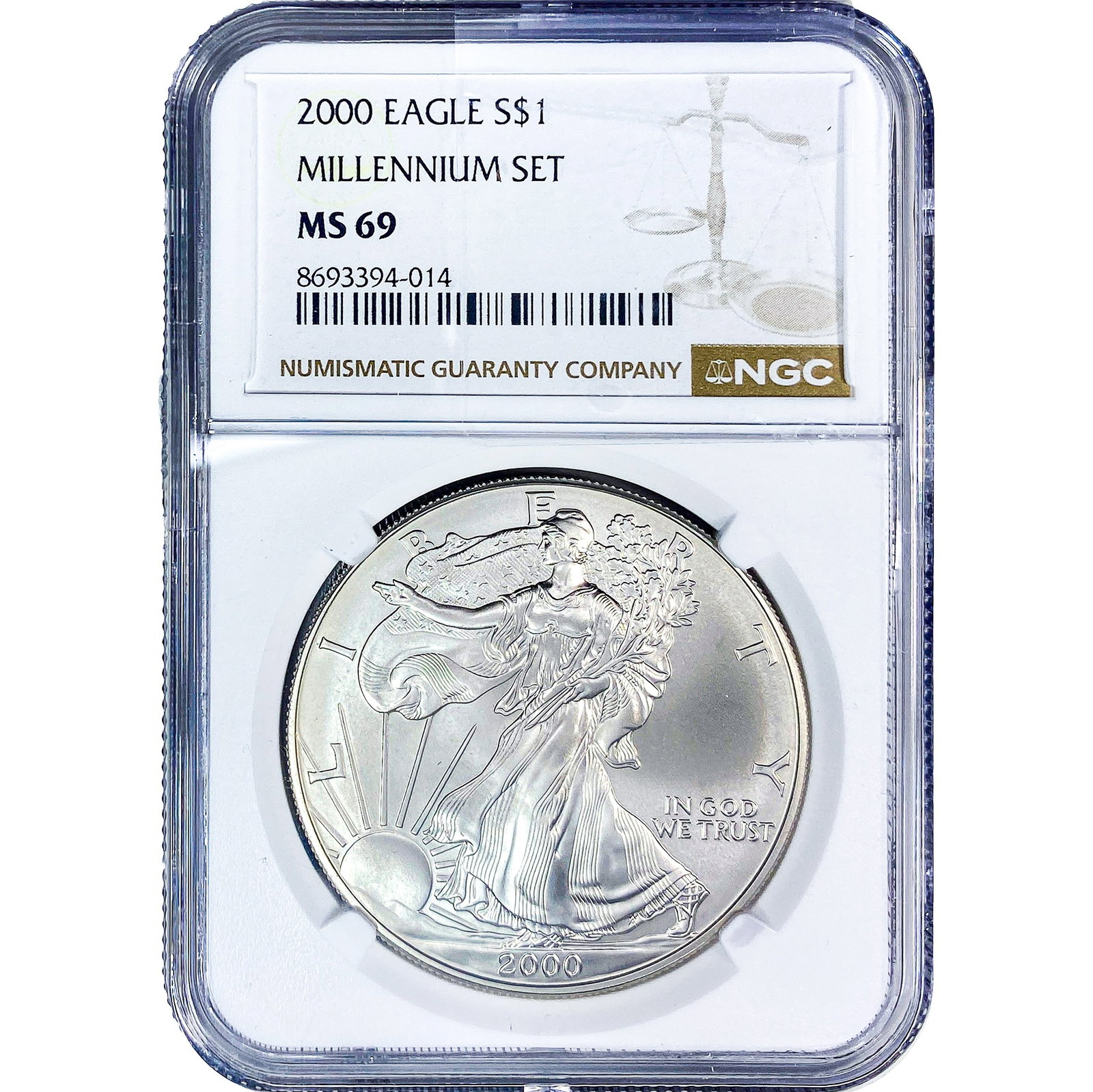 2000 Silver Eagle NGC MS69: 2000 Silver Eagle NGC MS69