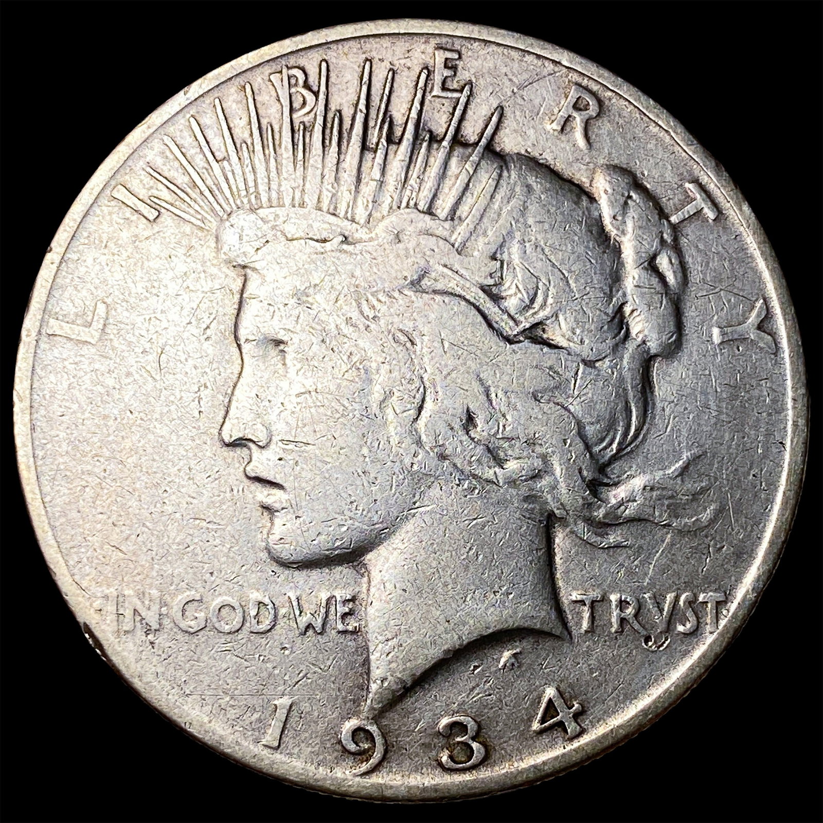 1934 Peace Silver Dollar LIGHTLY CIRCULATED: 1934 Peace Silver Dollar LIGHTLY CIRCULATED
