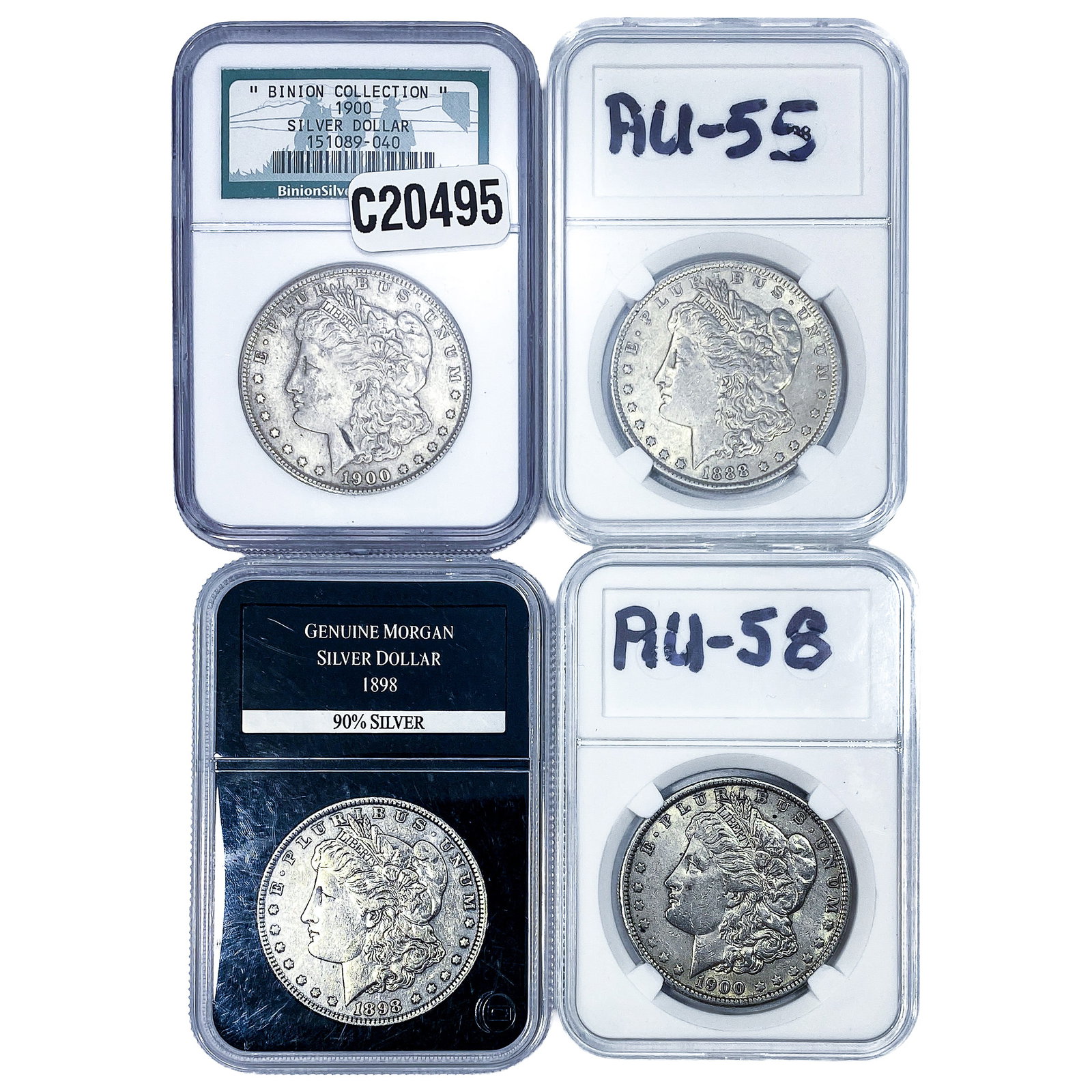 [4 Coins] 1888-1900 Morgan Silver Dollar (1 of 2)