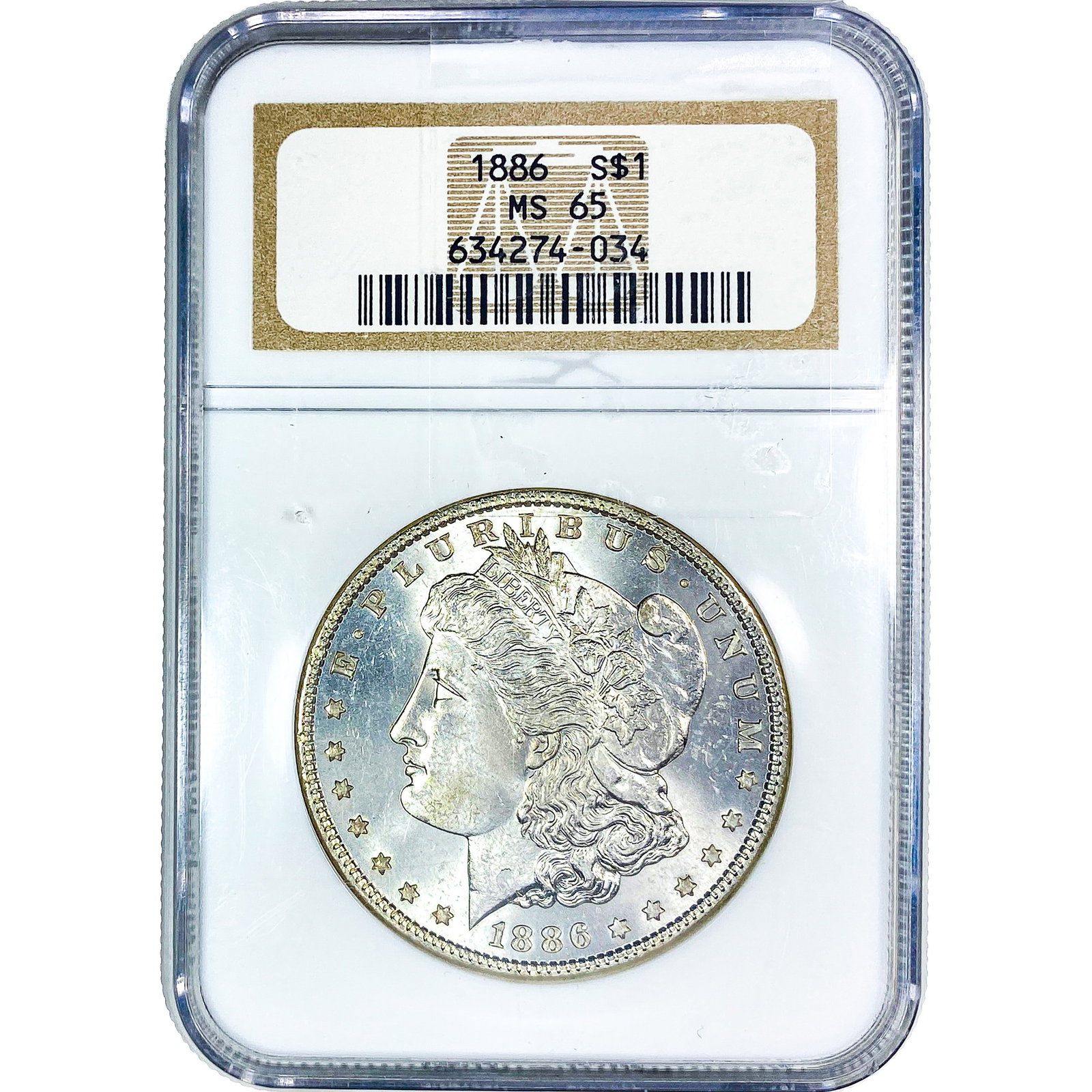 1886 Morgan Silver Dollar NGC MS65: 1886 Morgan Silver Dollar NGC MS65