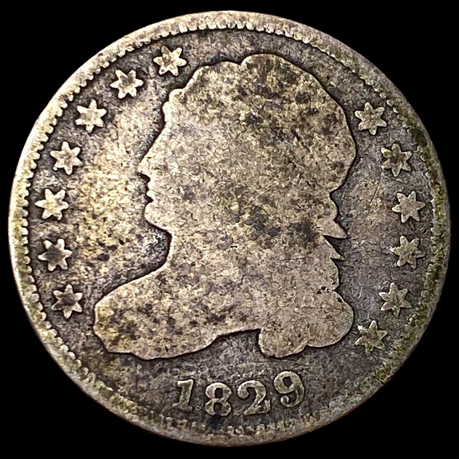 1829 Capped Bust Half Dime NICELY CIRCULATED: 1829 Capped Bust Half Dime NICELY CIRCULATED