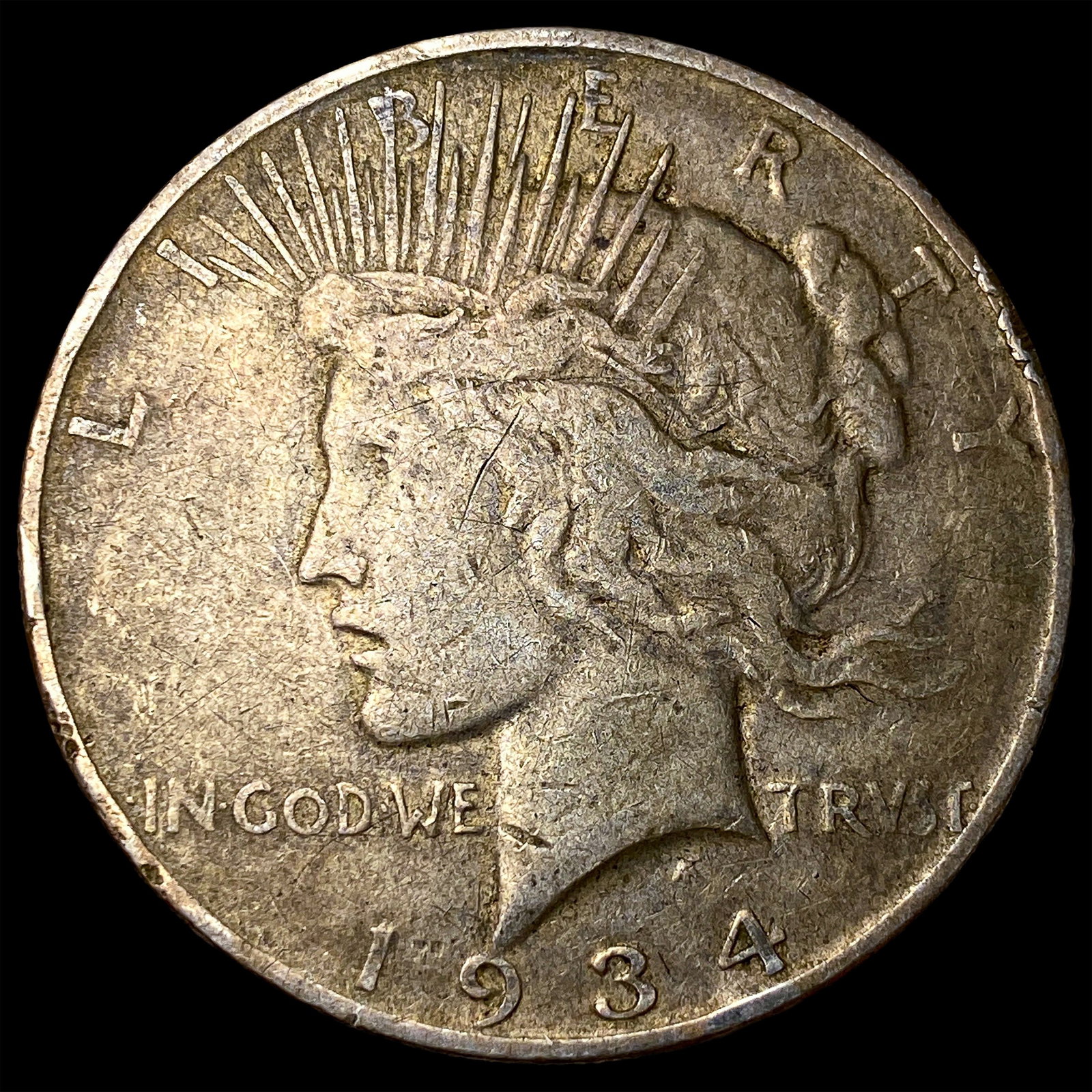 1934-D Peace Silver Dollar NICELY CIRCULATED: 1934-D Peace Silver Dollar NICELY CIRCULATED