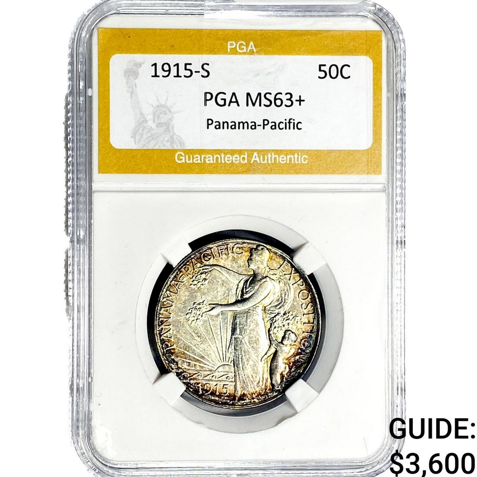 1915-S Panama-Pacific Half Dollar PGA MS63+: 1915-S Panama-Pacific Half Dollar PGA MS63+