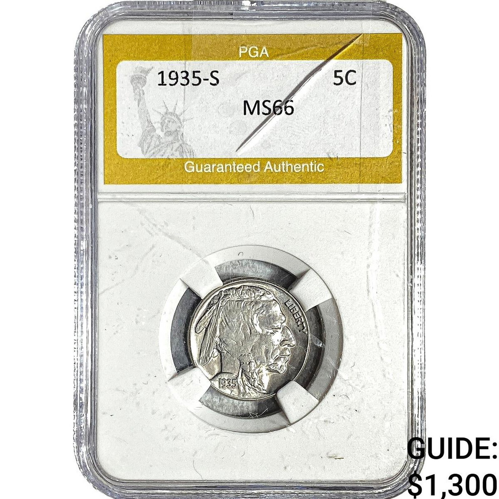 1935-S Buffalo Nickel PGA MS66: 1935-S Buffalo Nickel PGA MS66
