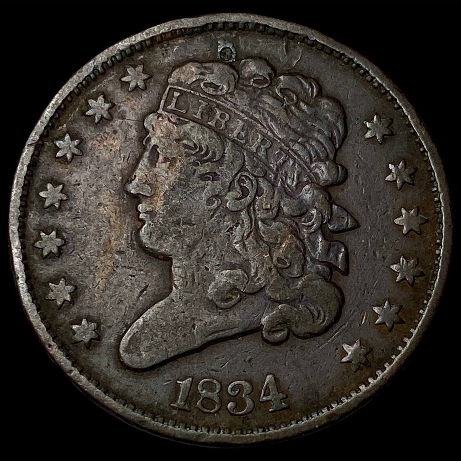 1834 Classic Head Half Cent NEARLY UNCIRCULATED (1 of 2)