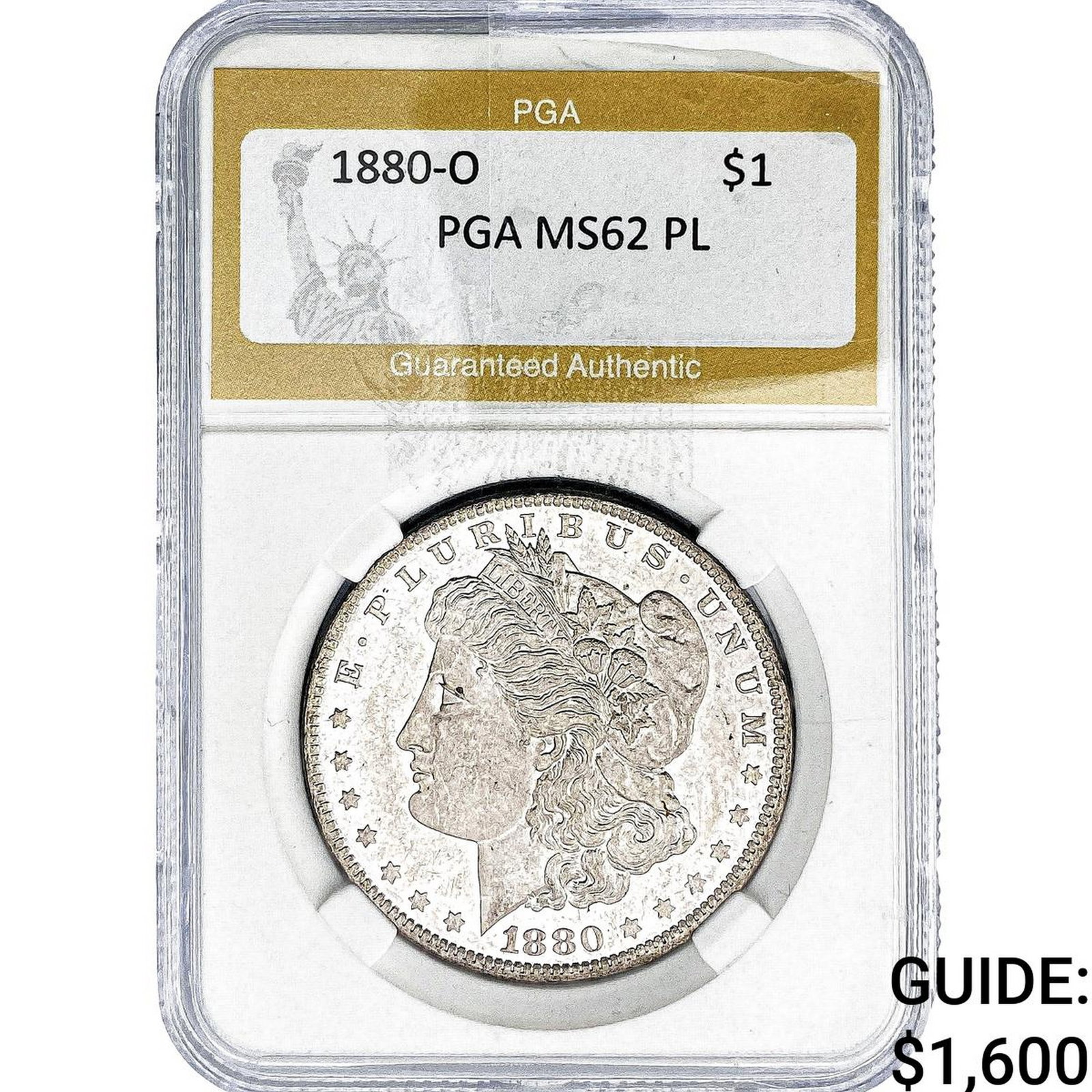 1880-O Morgan Silver Dollar PGA MS62 PL: 1880-O Morgan Silver Dollar PGA MS62 PL