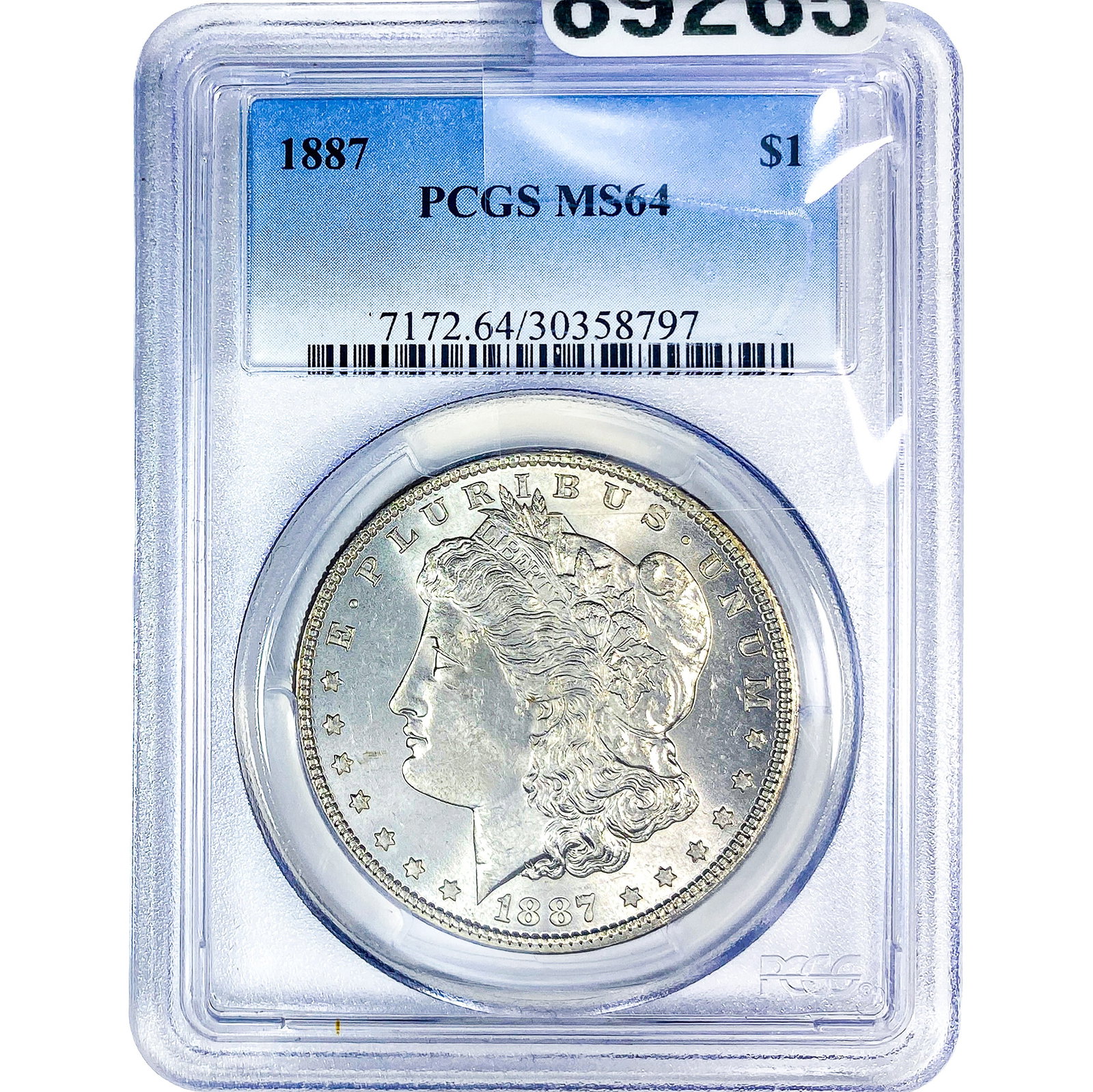 1887 Morgan Silver Dollar PCGS MS64: 1887 Morgan Silver Dollar PCGS MS64
