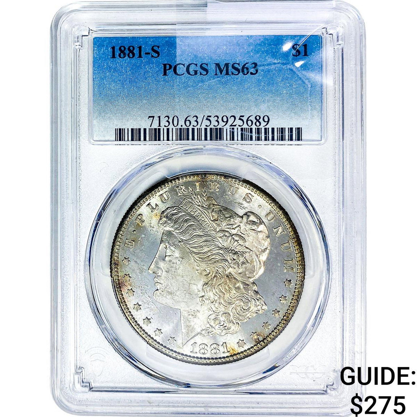 1881-S Morgan Silver Dollar PCGS MS63: 1881-S Morgan Silver Dollar PCGS MS63