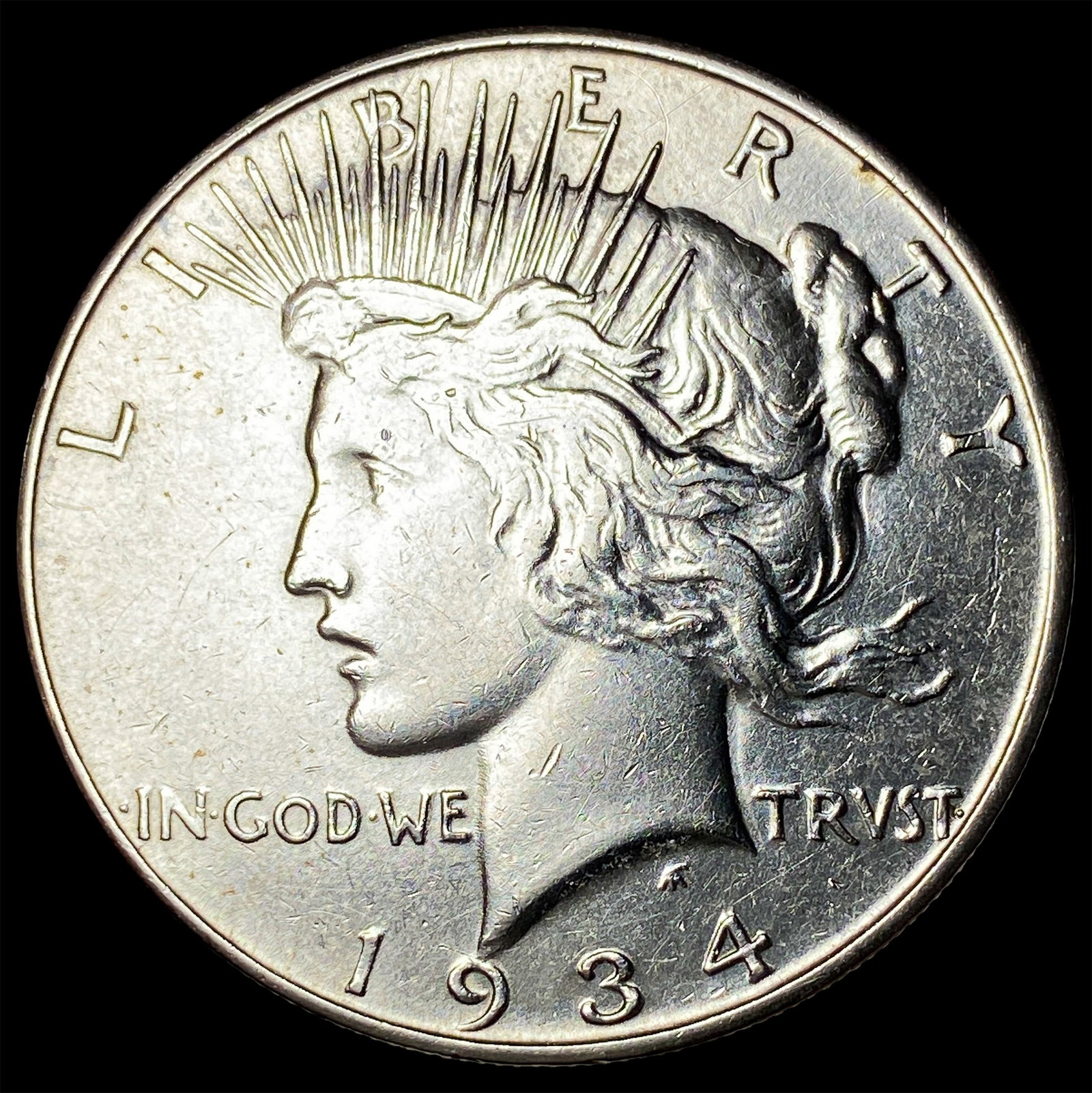 1934-D Silver Peace Dollar ABOUT UNCIRCULATED: 1934-D Silver Peace Dollar ABOUT UNCIRCULATED
