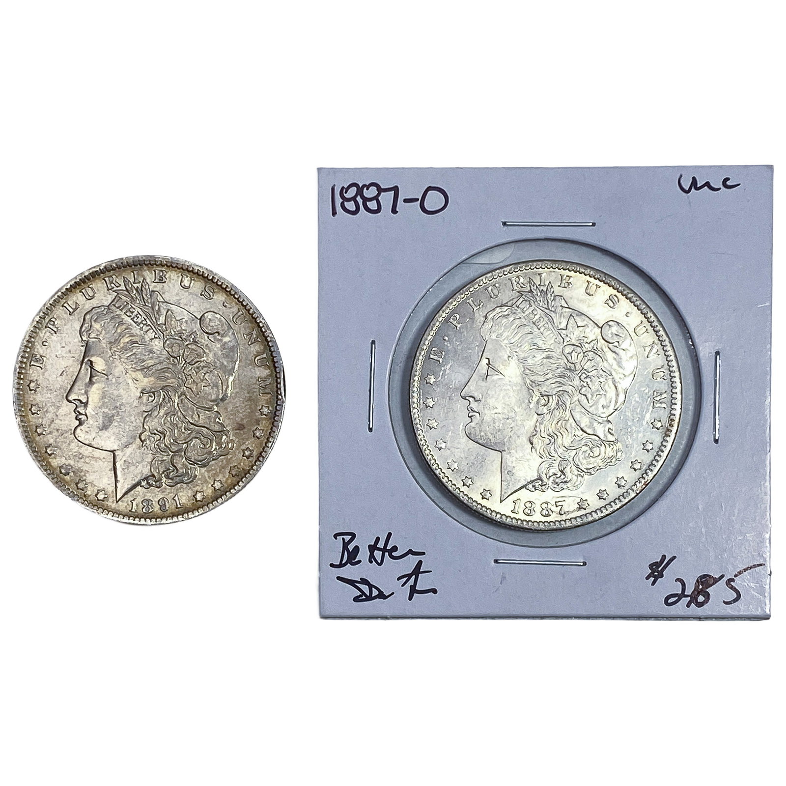[2 Coins] 1887-1891 Morgan Silver Dollar (1 of 2)