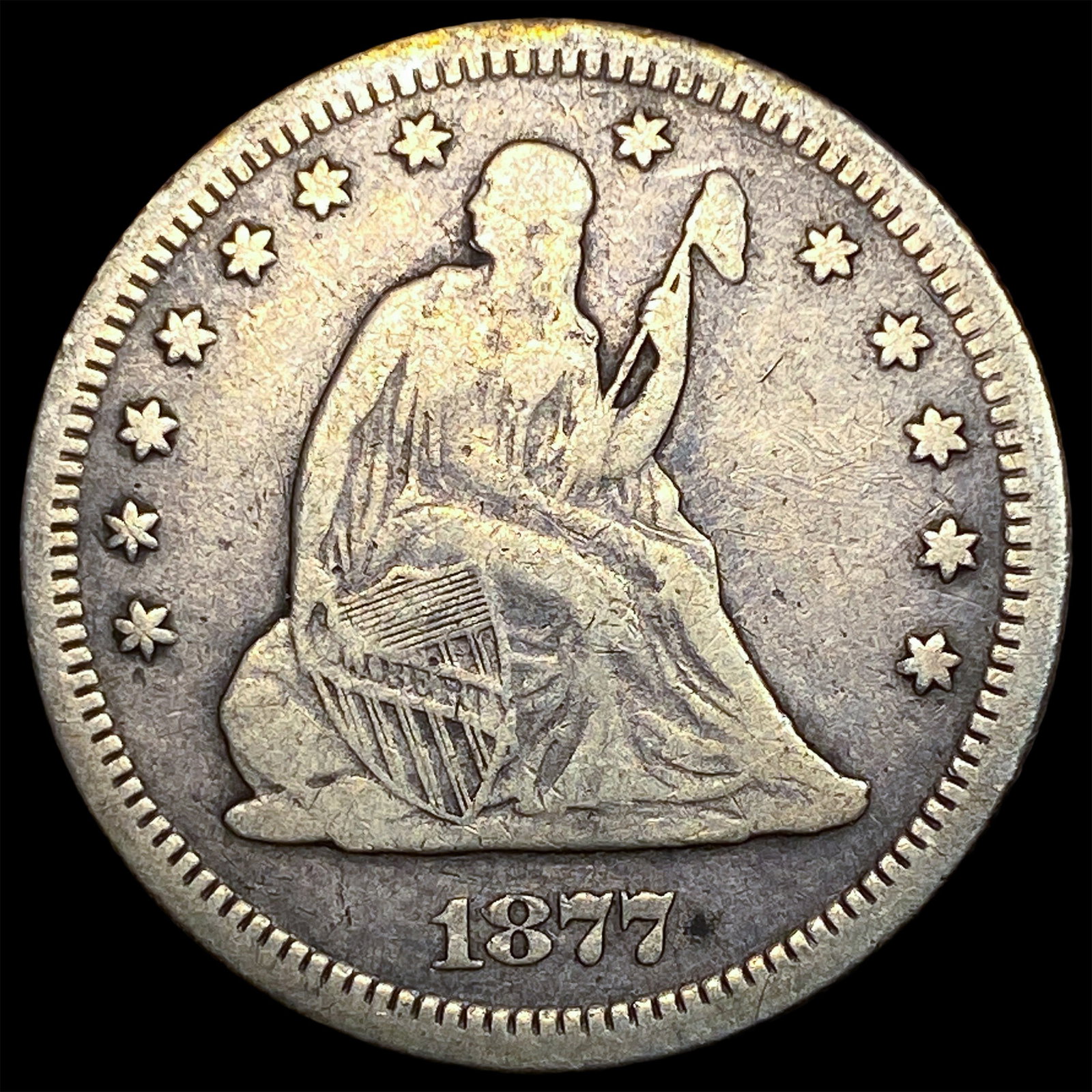 1877-S Silver Seated Liberty Quarter LIGHTLY CIRCULATED: 1877-S Silver Seated Liberty Quarter LIGHTLY CIRCULATED