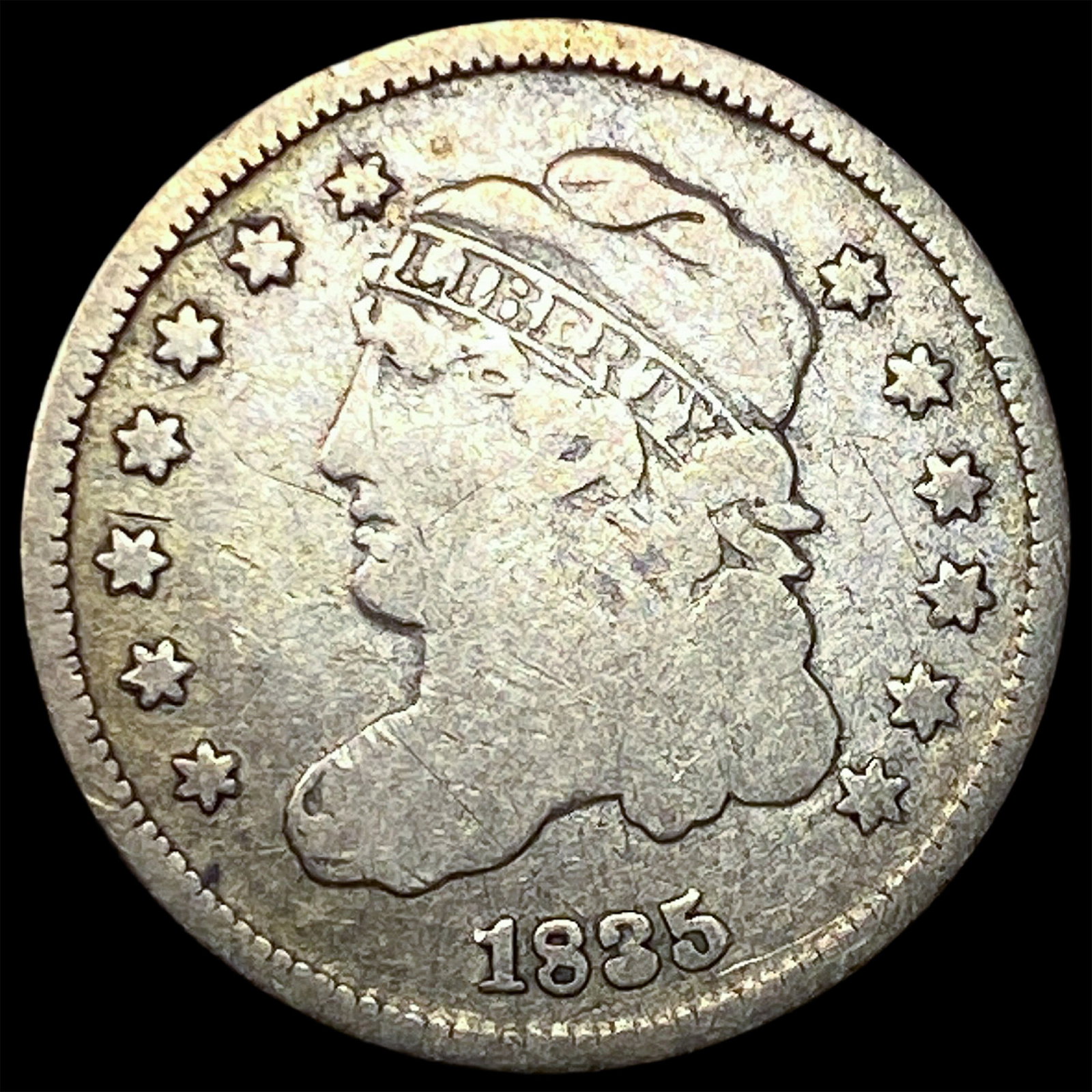 1835 Capped Bust Half Dime NICELY CIRCULATED: 1835 Capped Bust Half Dime NICELY CIRCULATED