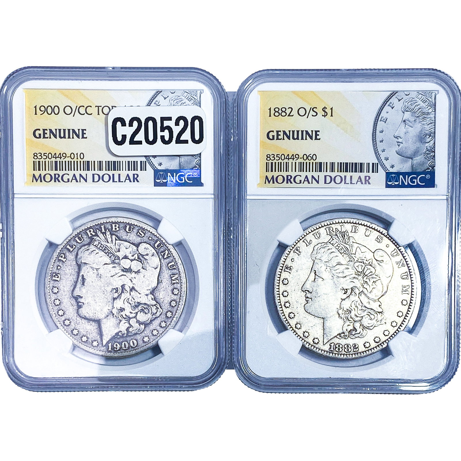 [2] 1900-O/CC, 1882-O/S Morgan Silver Dollar (1 of 2)