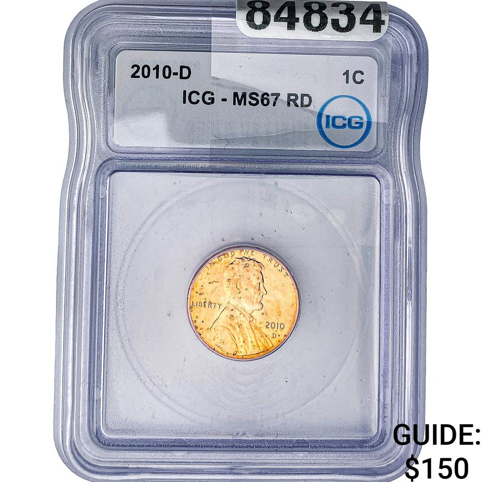 2010-D Lincoln Shield Penny ICG MS67 RD: 2010-D Lincoln Shield Penny ICG MS67 RD