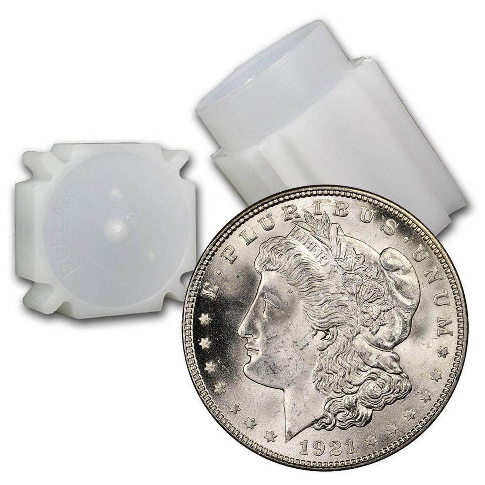 [20 coins] 1921 Morgan Silver Dollar Roll Ch BU: [20 coins] 1921 Morgan Silver Dollar Roll Ch BU